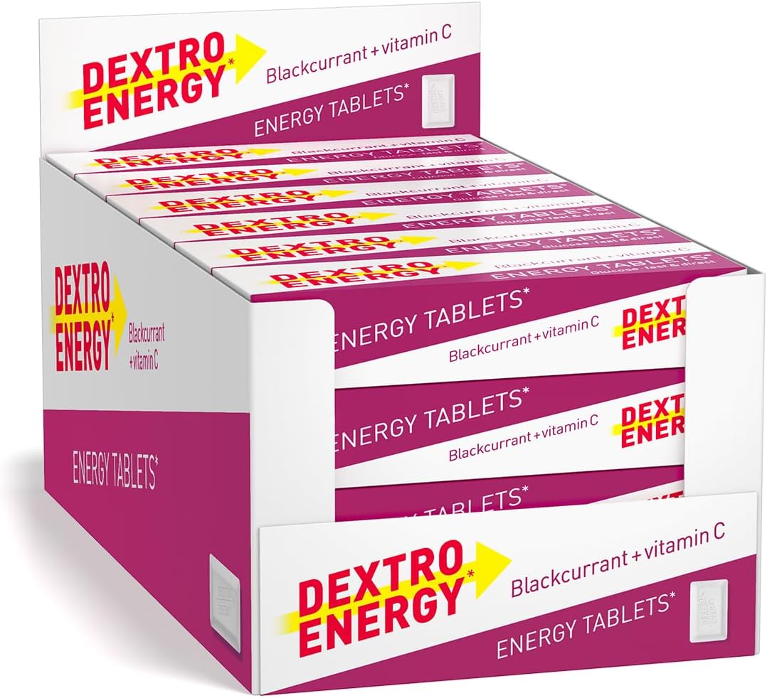Dextro Energy Blackcurrant Glucose Tablets with Vitamin C, 47 g, 24 Packs, Energ...