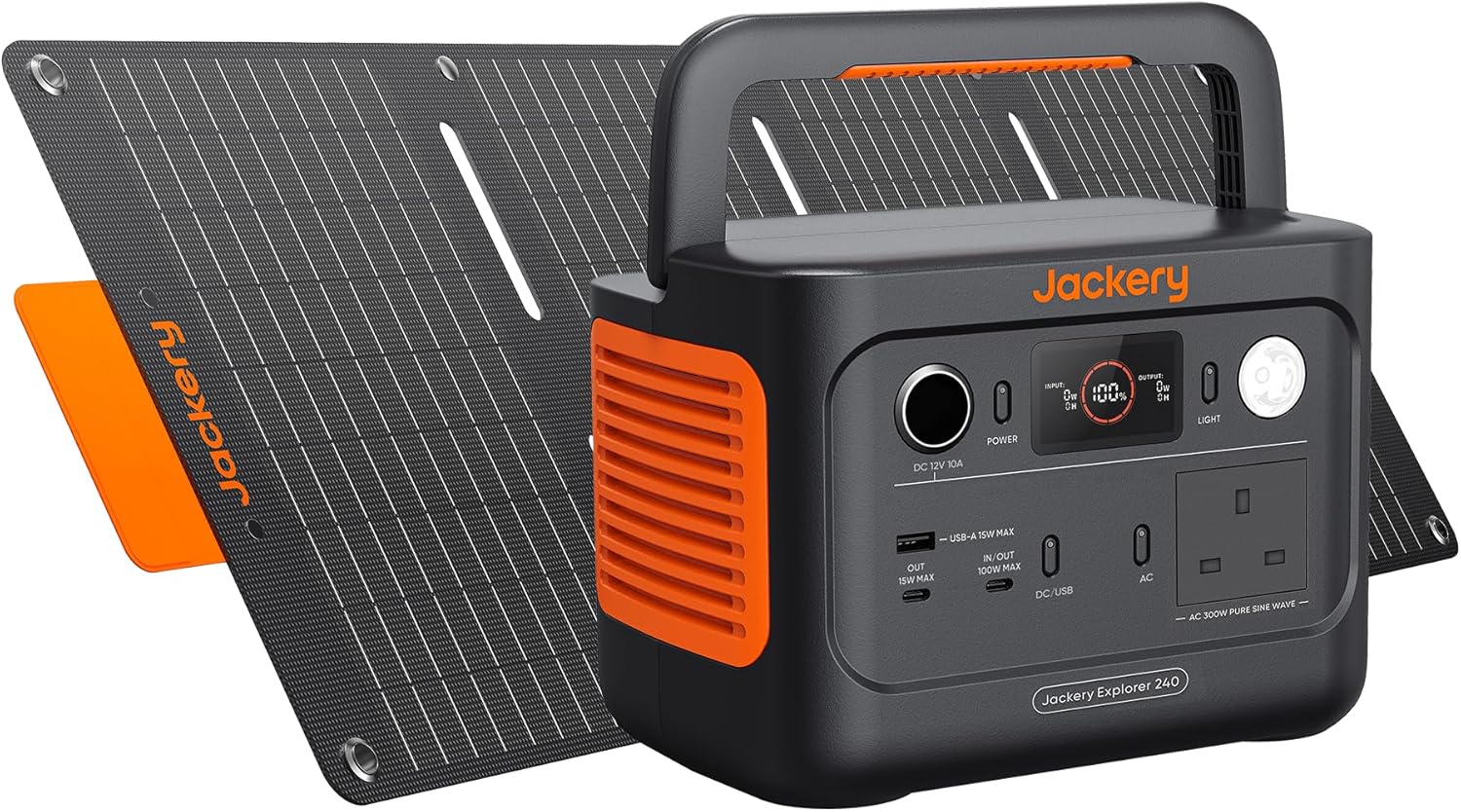 Jackery Solar Generator 240 v2 + 40Wmini 2024 New Version, 256Wh LiFePO4 Battery...