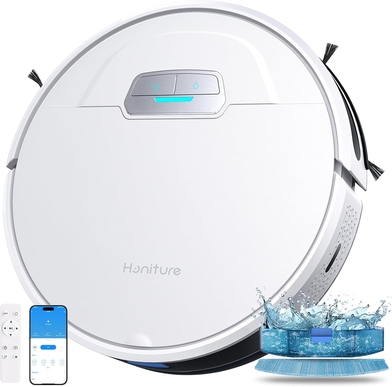 HONITURE Robot Vacuum Cleaner with Mop, 4000Pa Strong Suction, G20 Robotic Vacuu...