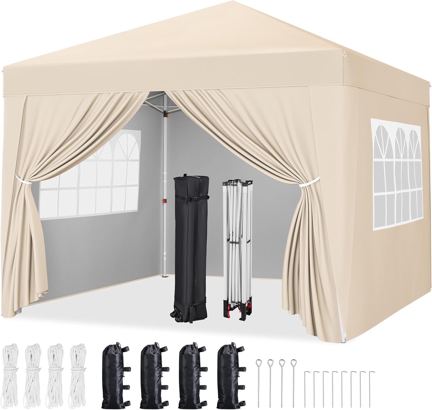 Yaheetech Pop-Up Gazebo, Special 3x3m Gazebo with Removable Side Panels, High-Qu...