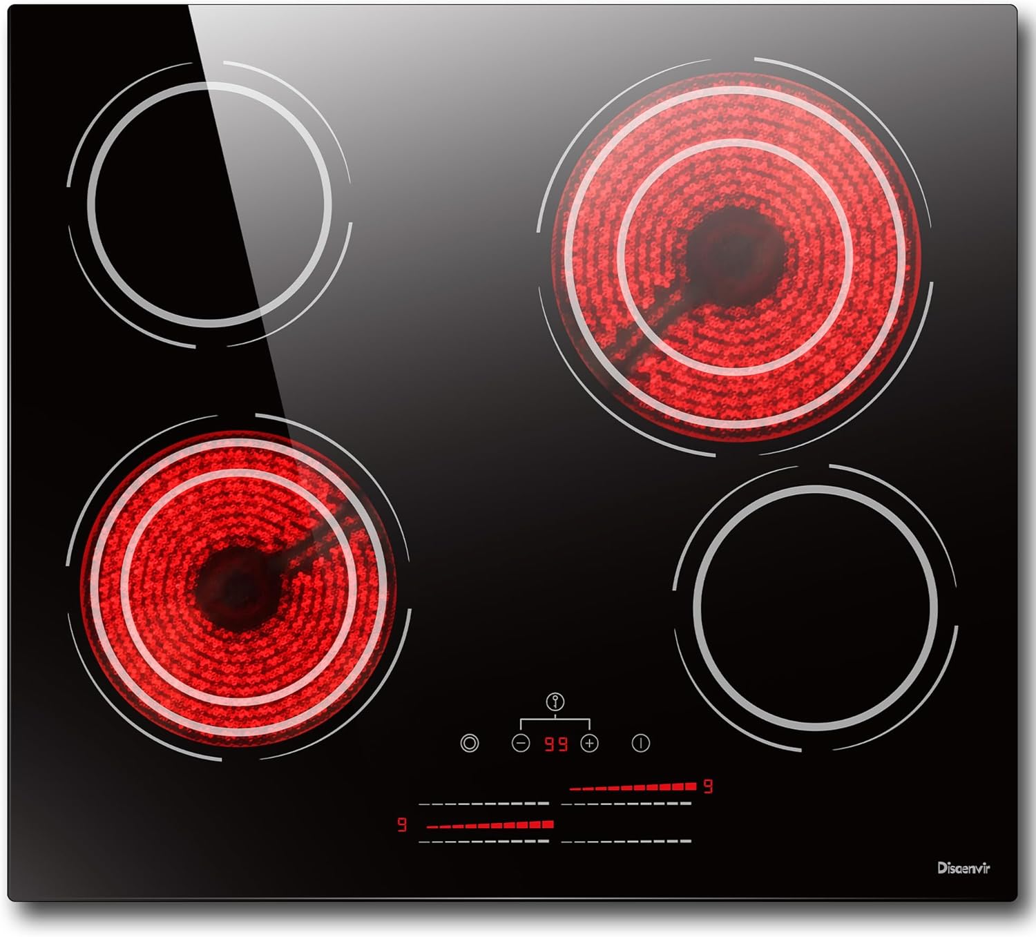 Premium Disaenvir Ceramic Hob, High-Quality Electric Hob with 4 Zone Burners, Ef...