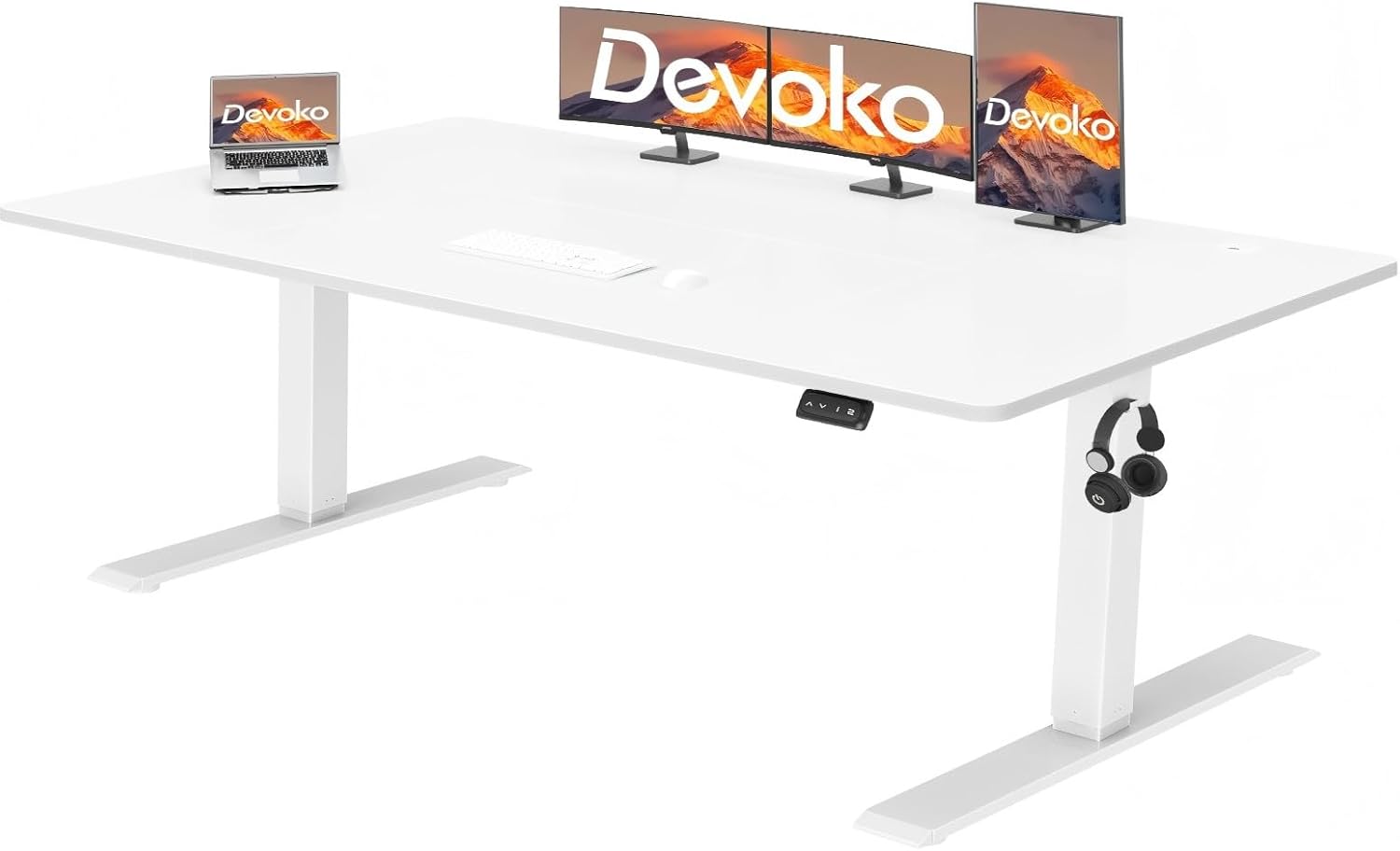 Devoko Electric Standing 180x80 cm, Height Adjustable Ergonomic Stand up with 2...