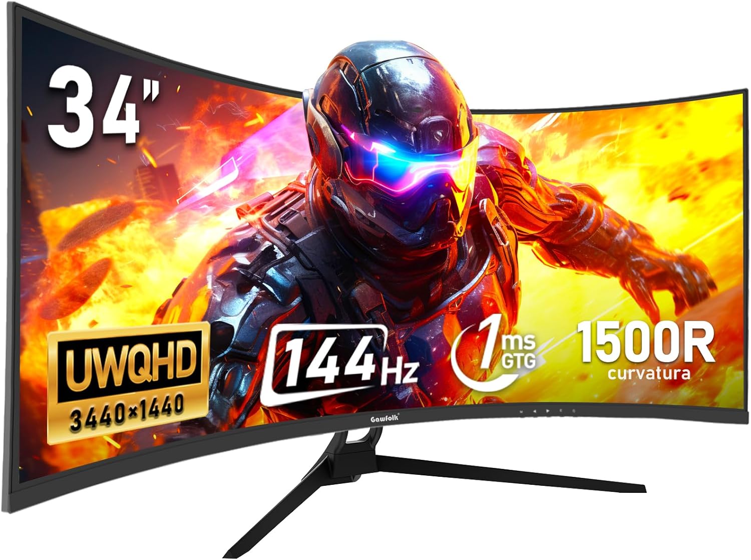 Top Gawfolk 34 Inch Ultrawide Curved Gaming Monitor, High-Performance 144Hz Comp...