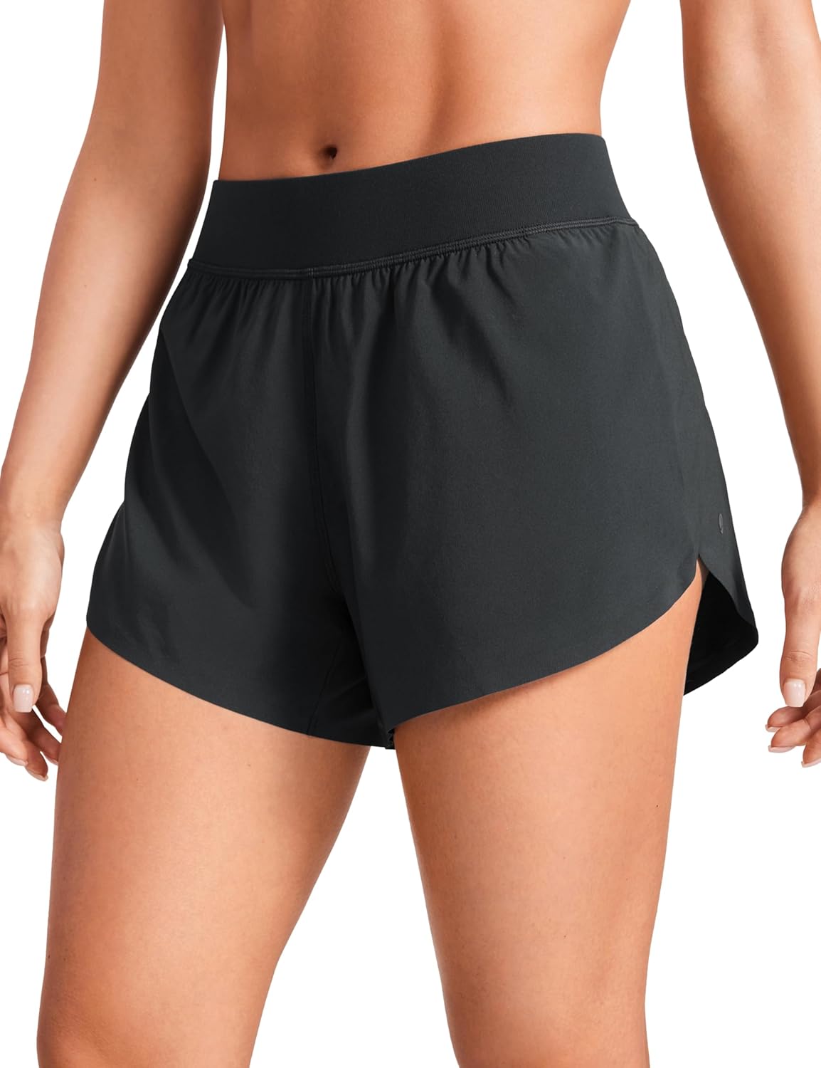 CRZ YOGA Mid Waisted Dolphin Athletic Shorts for W...