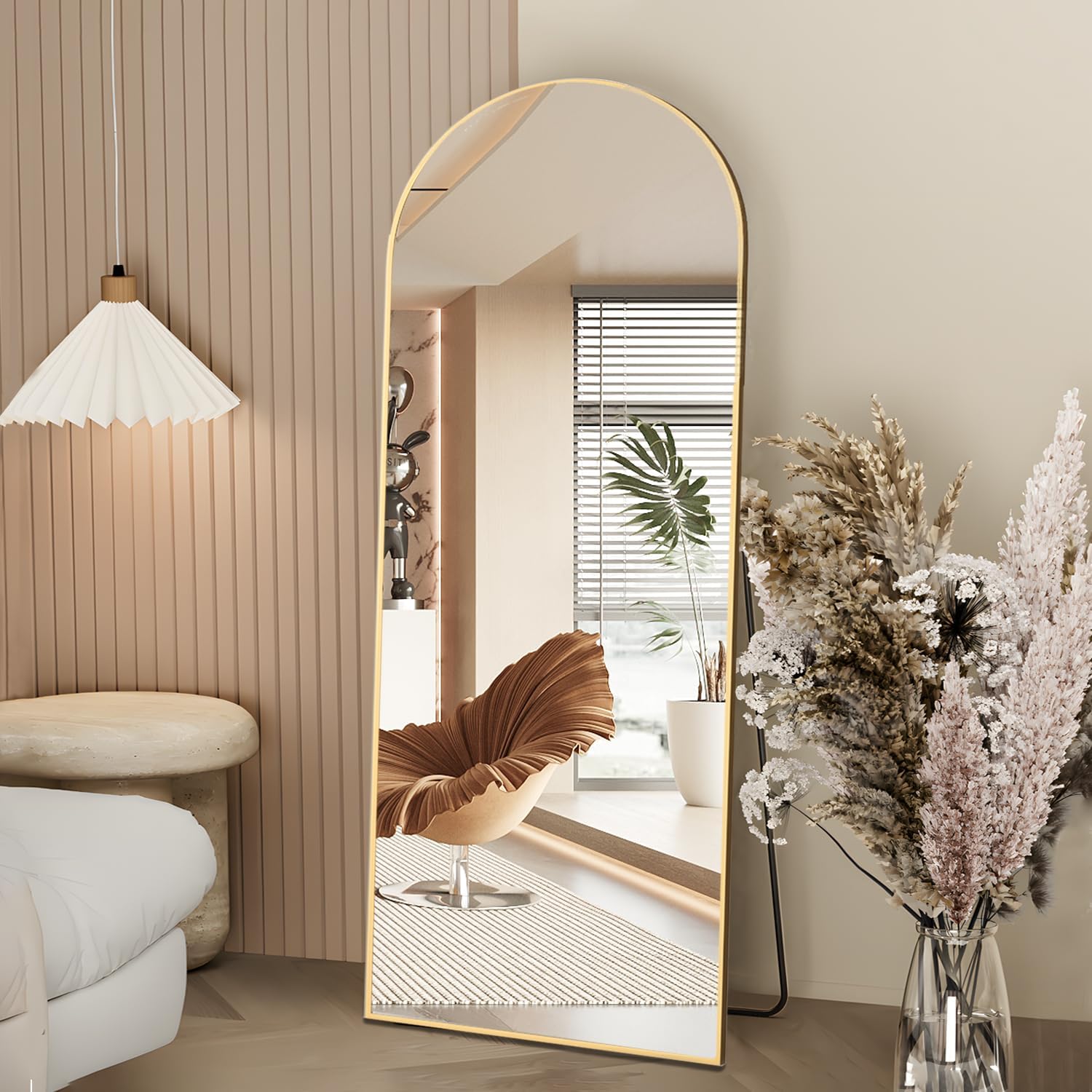 Elegant NEUWEABY Full Length Mirror, Stylish Arch Floor Mirror with Stand, High-...