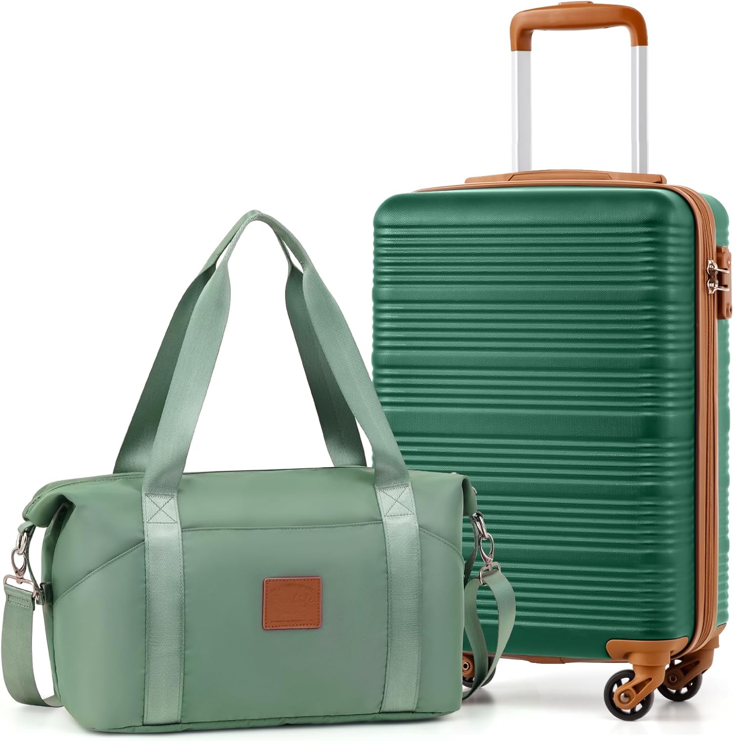 COOLIFE Cabin Suitcase 55×35×20cm and Cabin Bag 20L(40X25X20cm) Set for Ryanair...