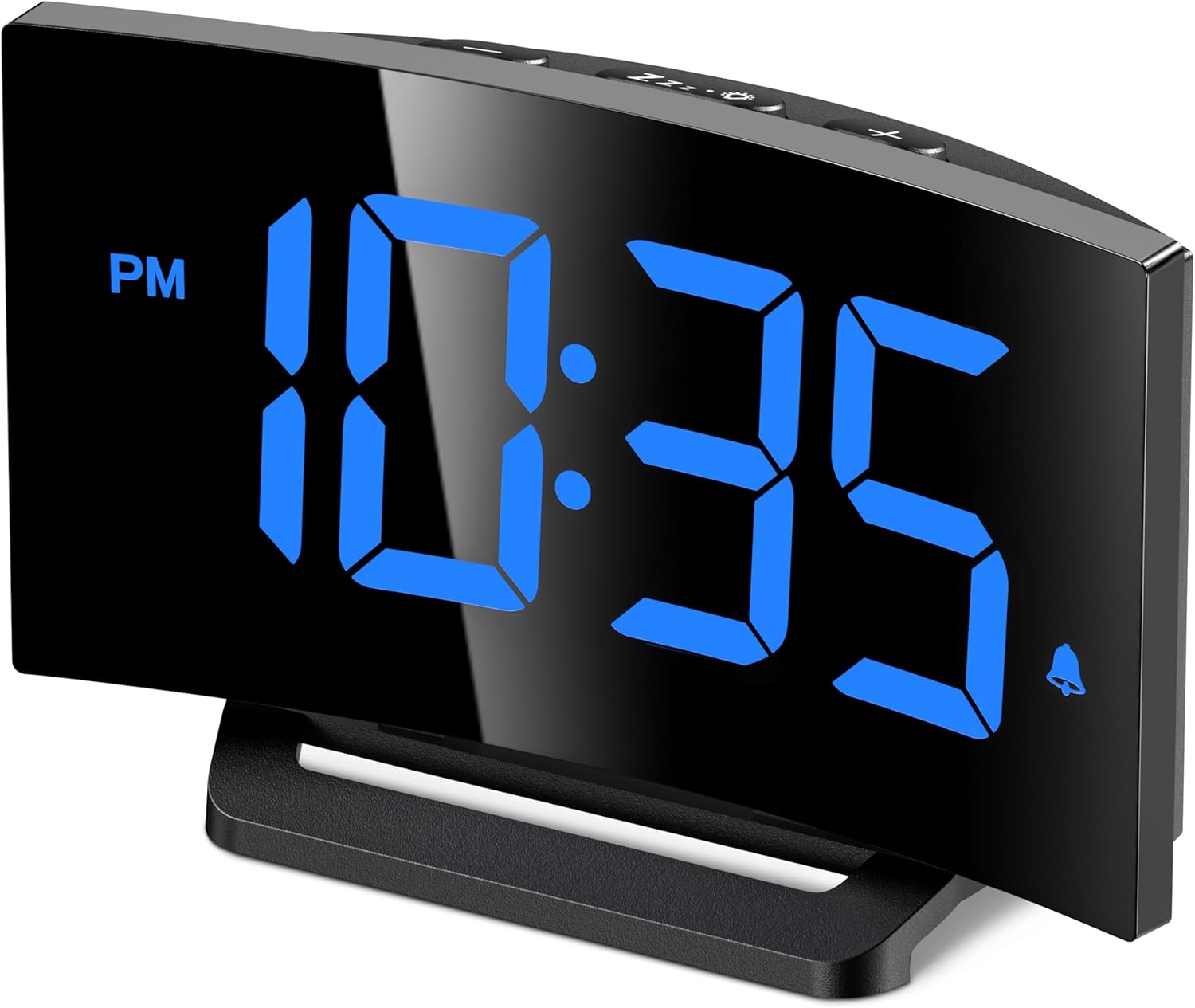 GOLOZA Digital Alarm Clock for Bedrooms with Modern Curved Design, Conspicuous B...