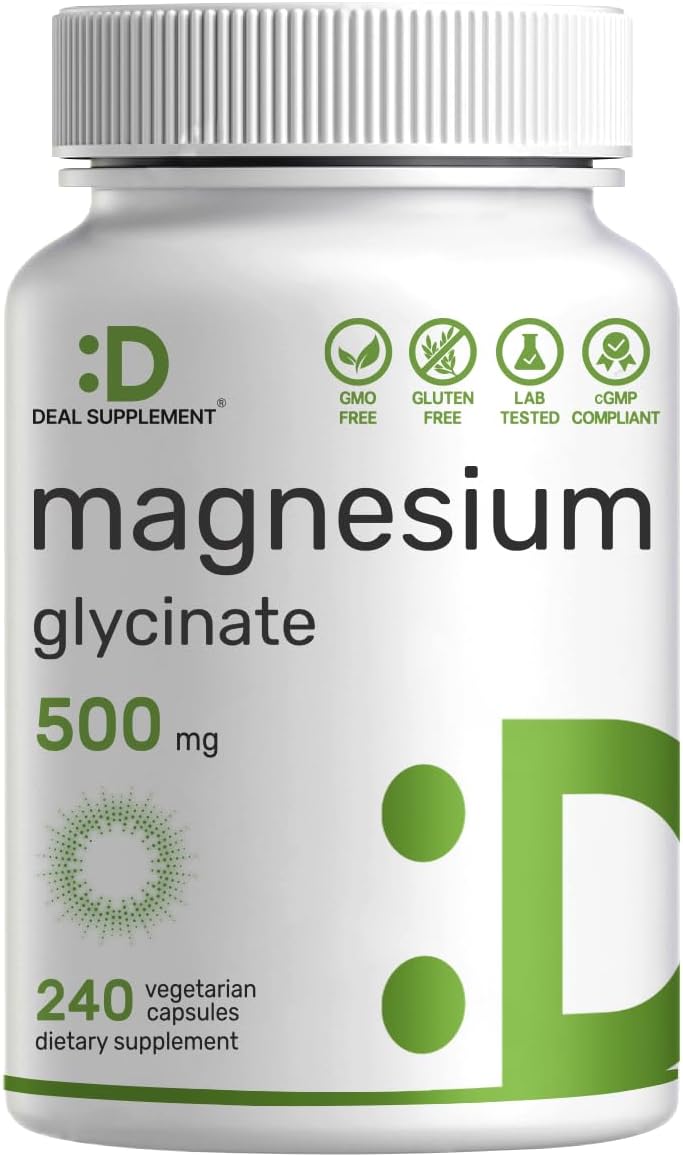 DEAL SUPPLEMENT Magnesium Glycinate 500mg, 240 Veg...