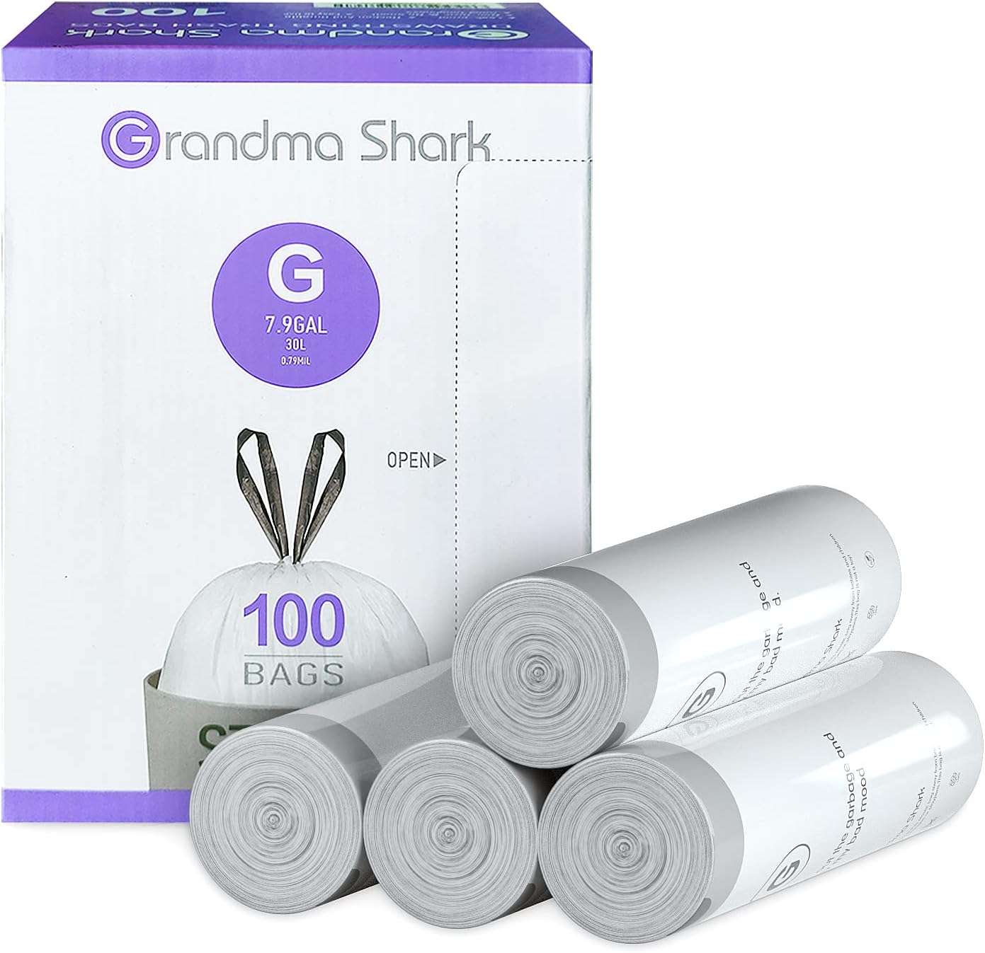 GRANDMA SHARK Bin Bags Liners, Premium Waste Bags for Up to 35L Capacity, Effici...