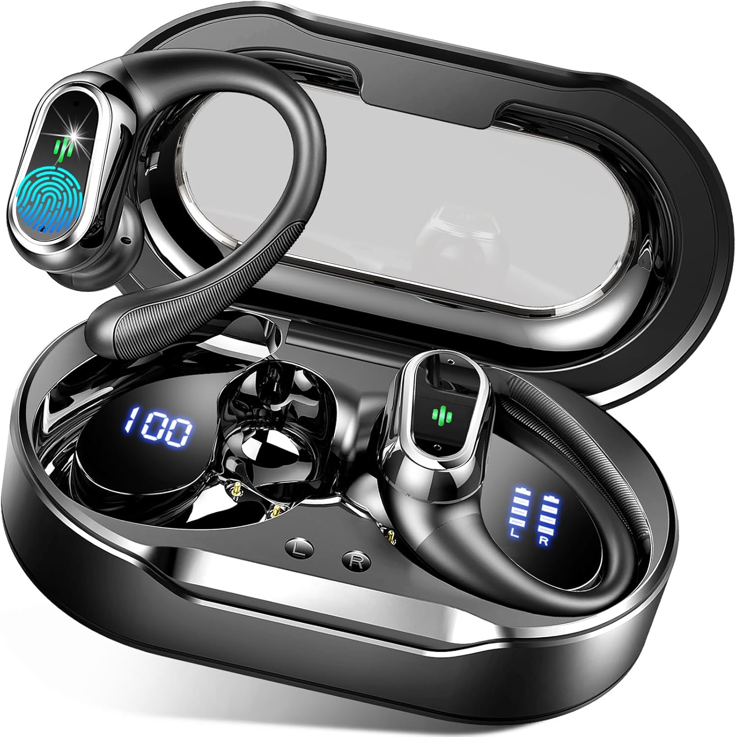 Wireless Earbuds, Bluetooth 5.4 Headphones Sport with 4 ENC Noise Cancelling Mic...