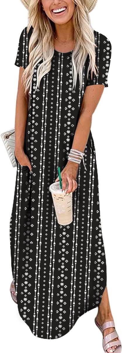ANRABESS Women's Summer Dress, Special Casual Loose Short Sleeve Long T Shirt Dr...
