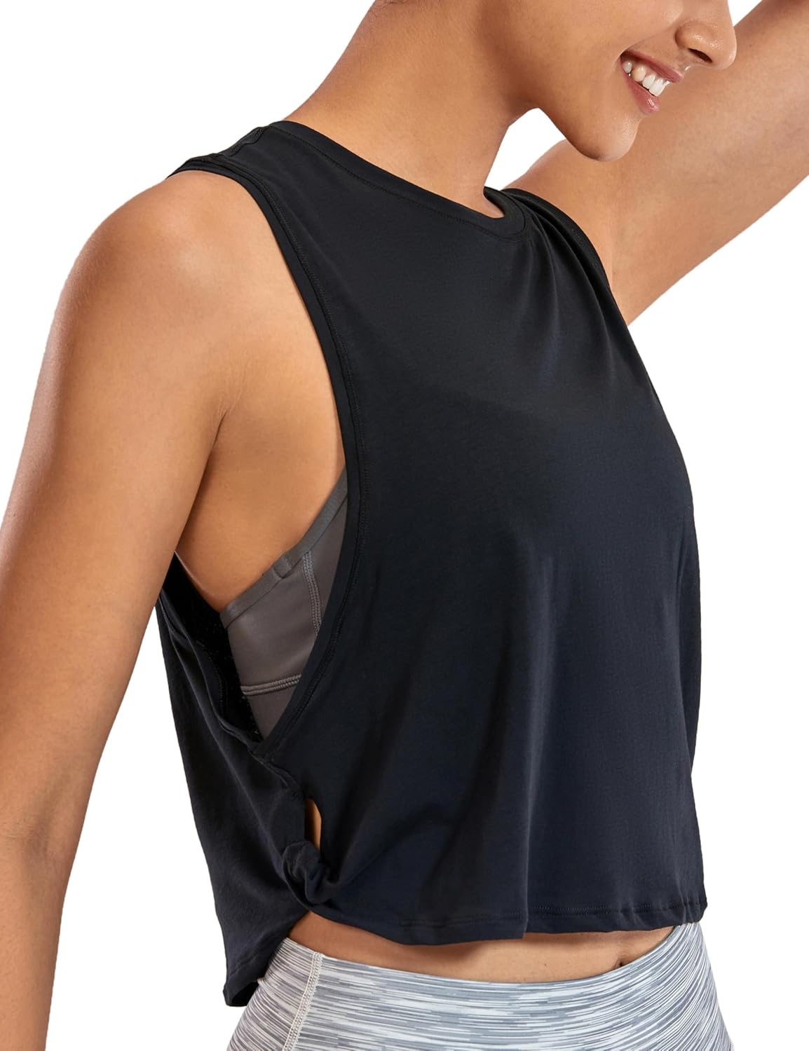 CRZ YOGA Pima Cotton Cropped Workout Tank Tops for Women - Sleeveless Sports Ath...