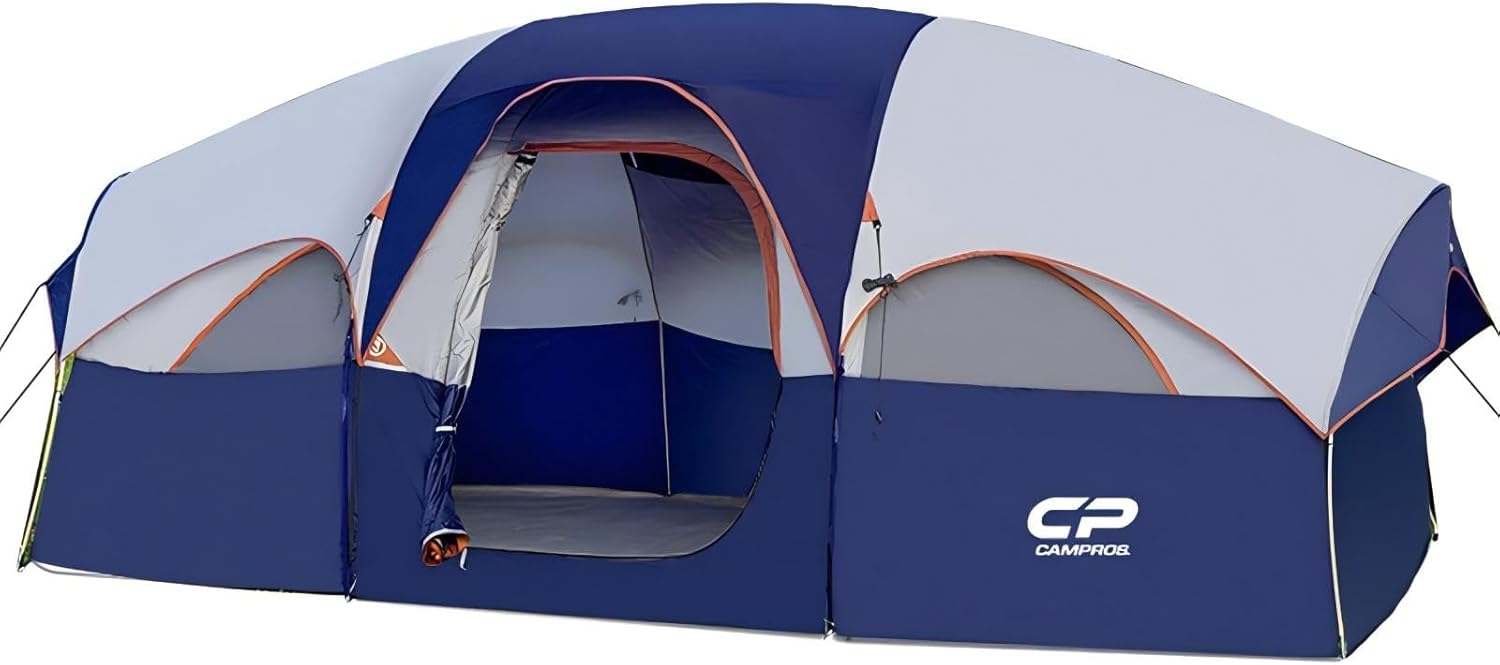 CAMPROS CP Tent 8 Person Camping Tents, Weather Resistant Family Tent, 5 Large M...