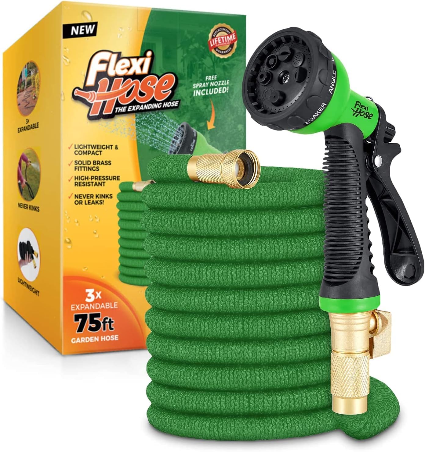 Flexi Hose, Special Expandable Garden Hose, Heavy Duty Water Hose with Retractab...