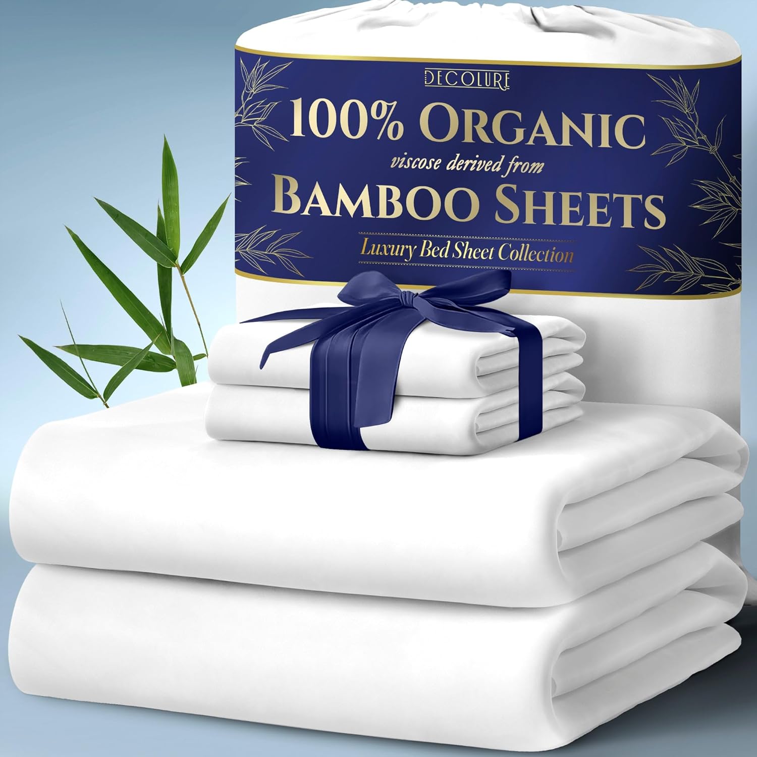 DECOLURE Bamboo Sheets, Special 100% Organic Viscose Derived from Bamboo, Ultra...