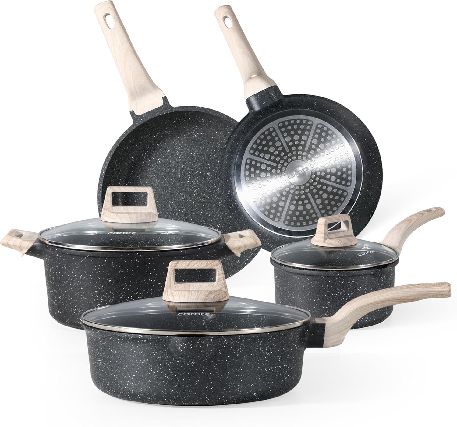 High-Quality Carote Granite Non-Stick Cookware Set, Special Kitchenware with Ind...
