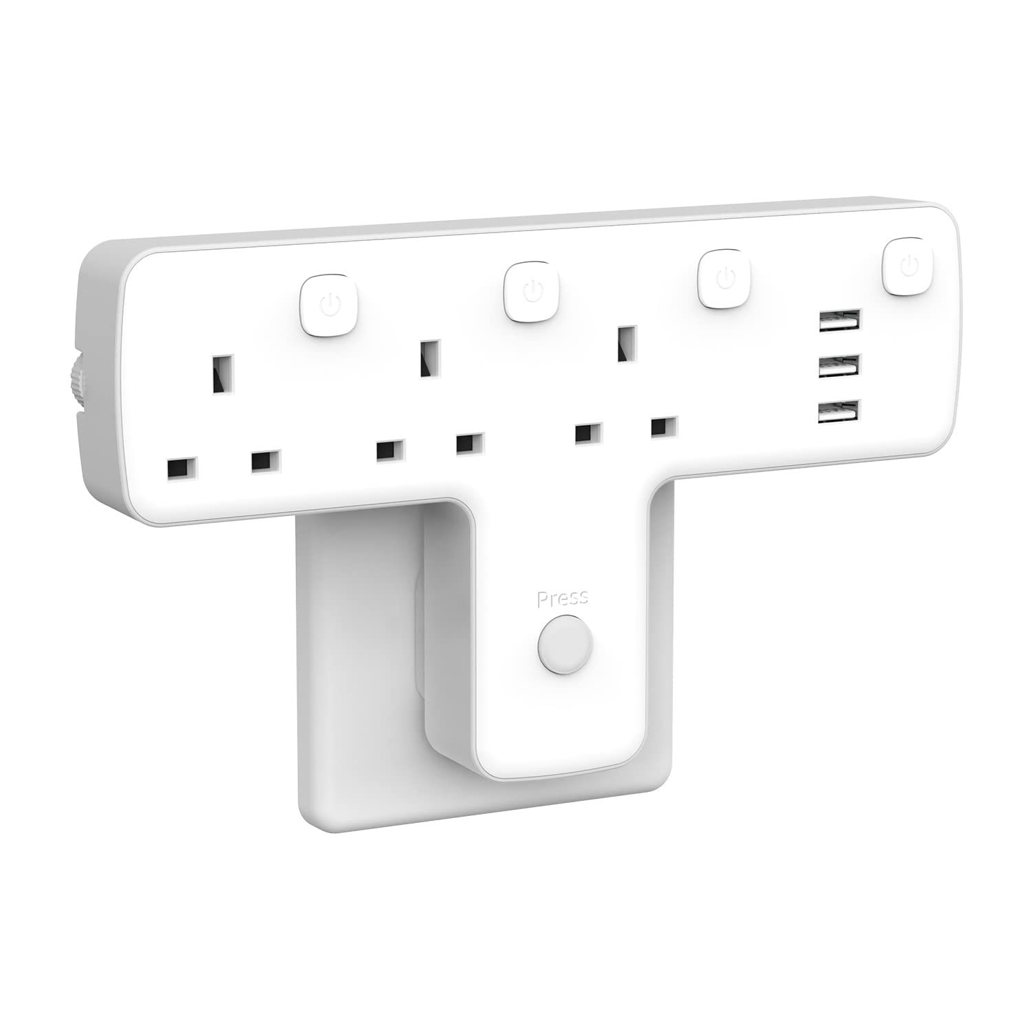 Plug Adapter, Mscien 3 Way Extension Plug with 3 USB, Plug Extension Socket with...
