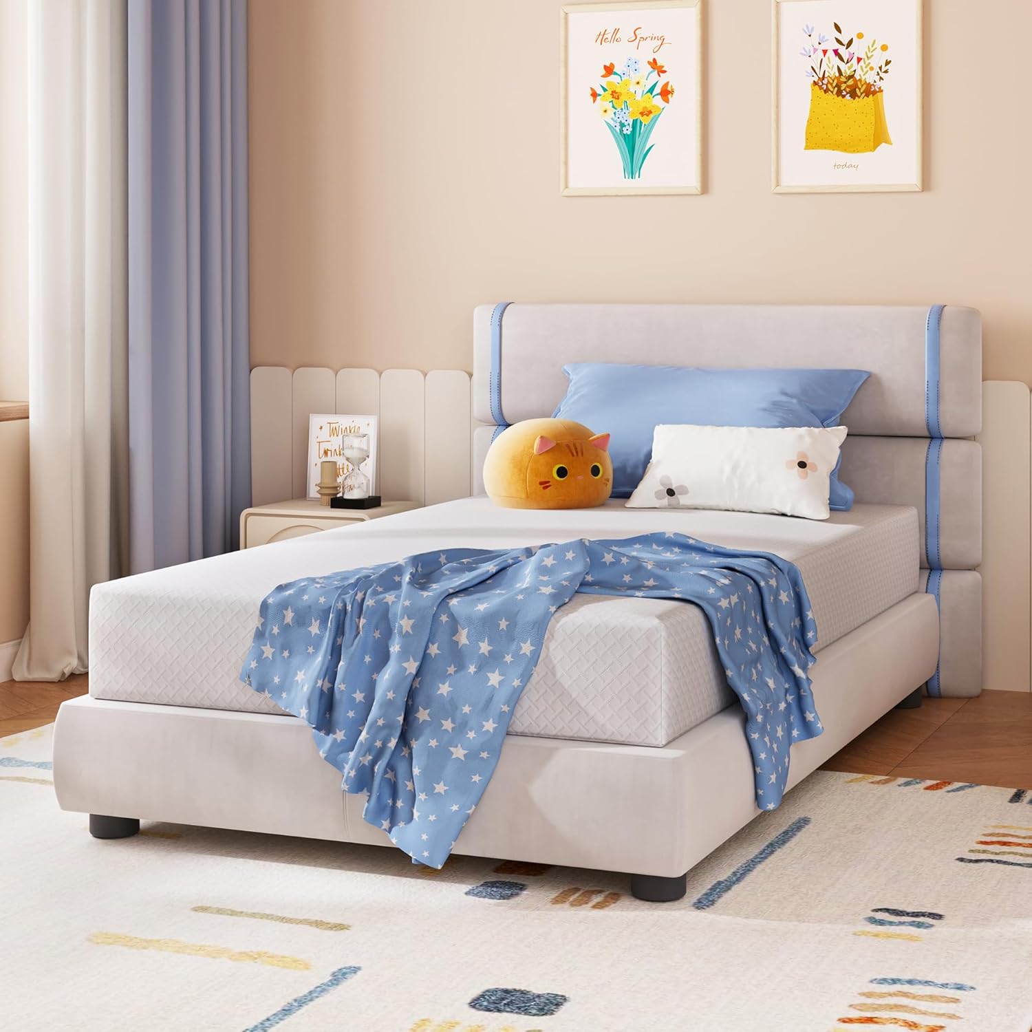 Twin Mattress 8 Inch Green Tea Memory Foam Mattress for Cool Sleep & Pressure Re...