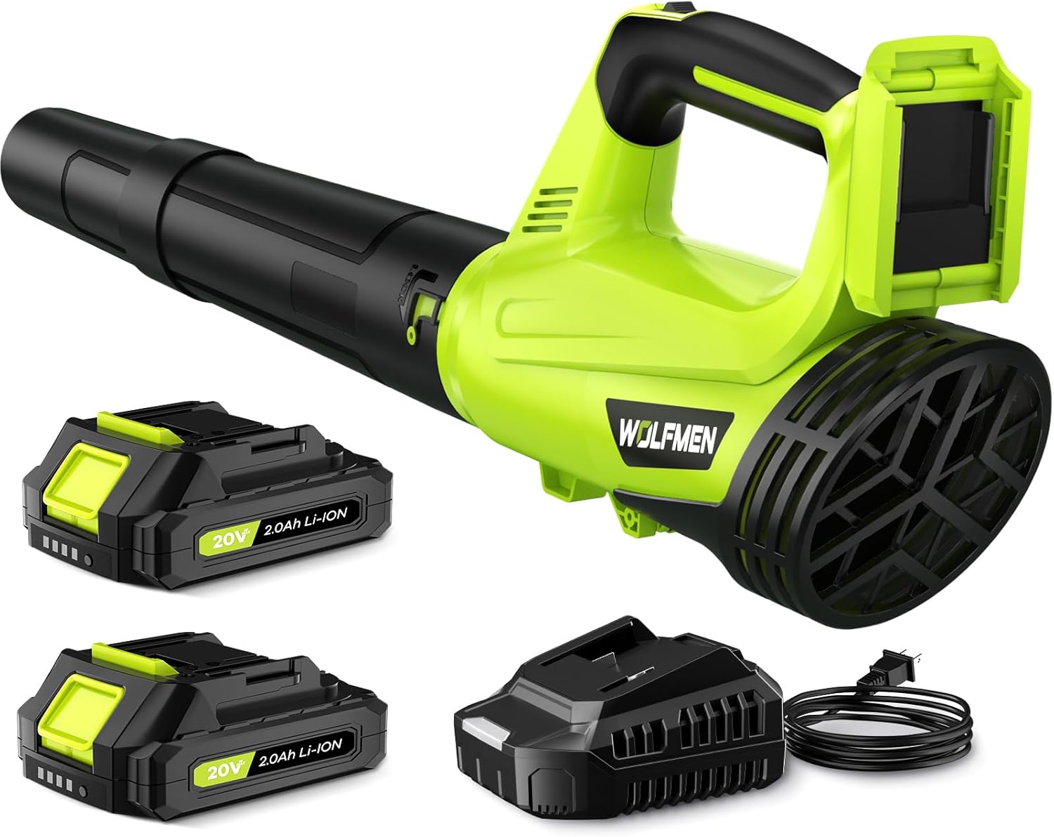 Leaf Blower, Electric Cordless Leaf Blower with 2 Batteries and Charger, 2 Speed...