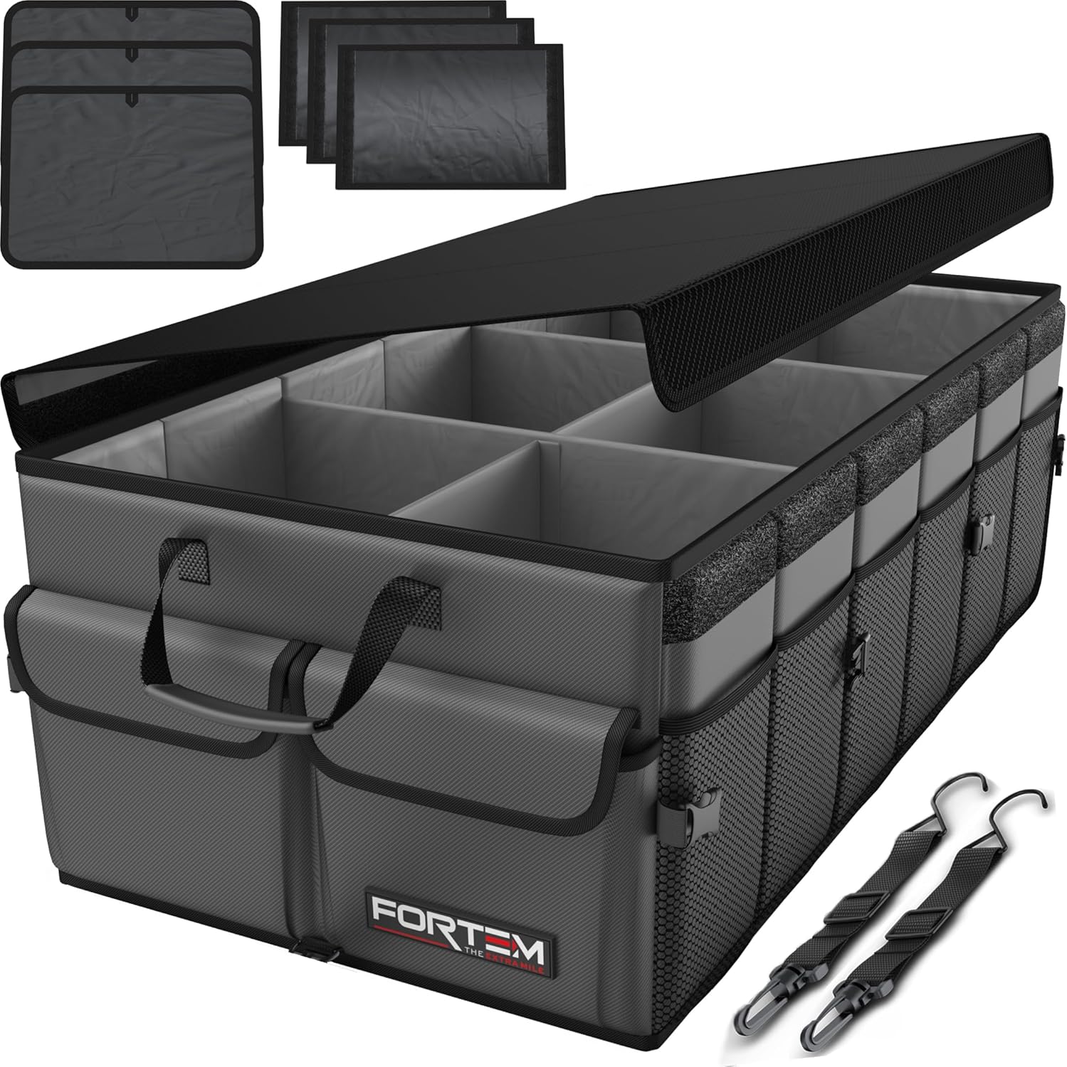 FORTEM Car Boot Organiser, Special SUV Organizer with Collapsible Multi Compartm...