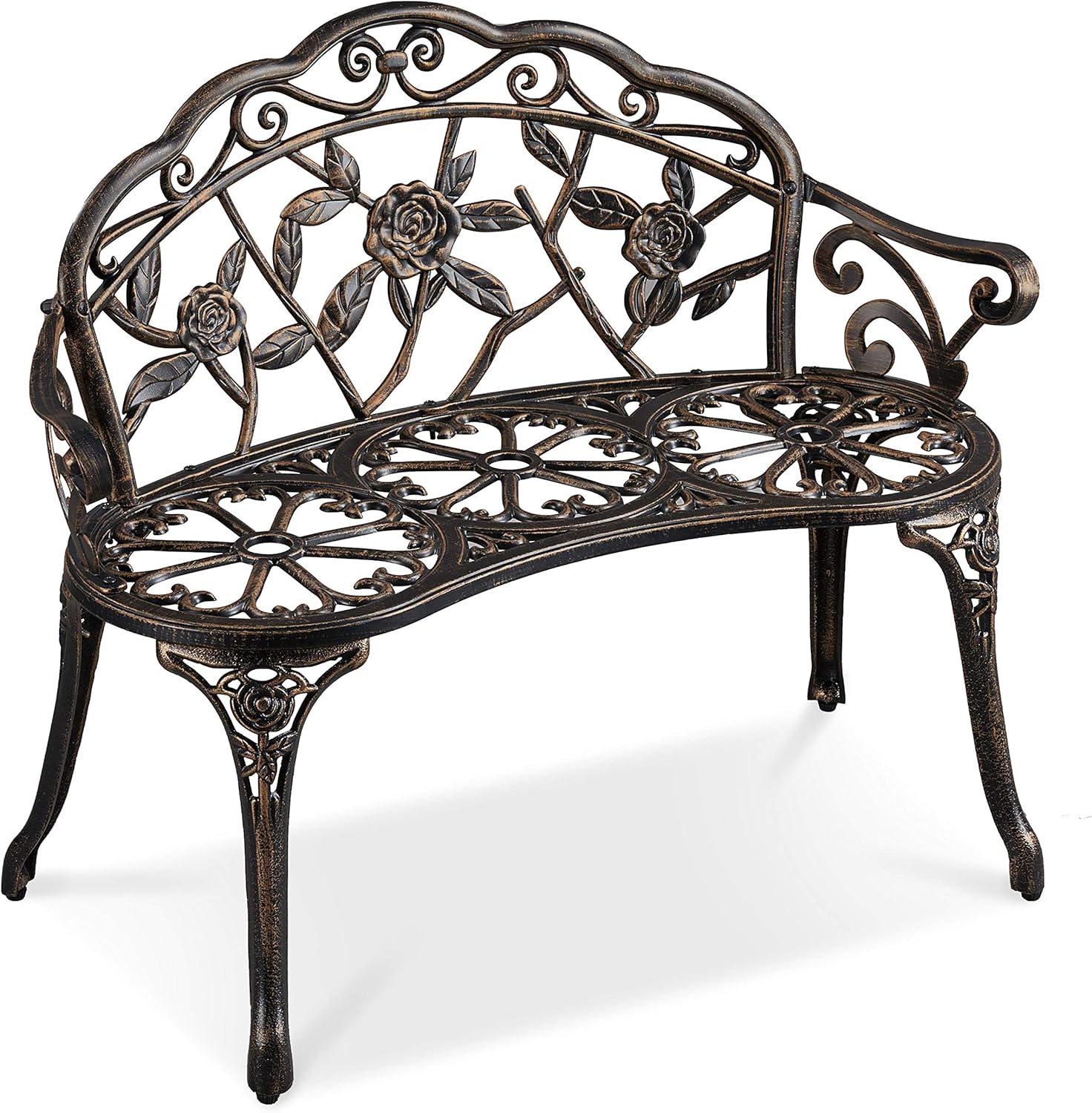 Unique Yaheetech Garden Bench, Special Patio Furniture Loveseat with Rose Design...