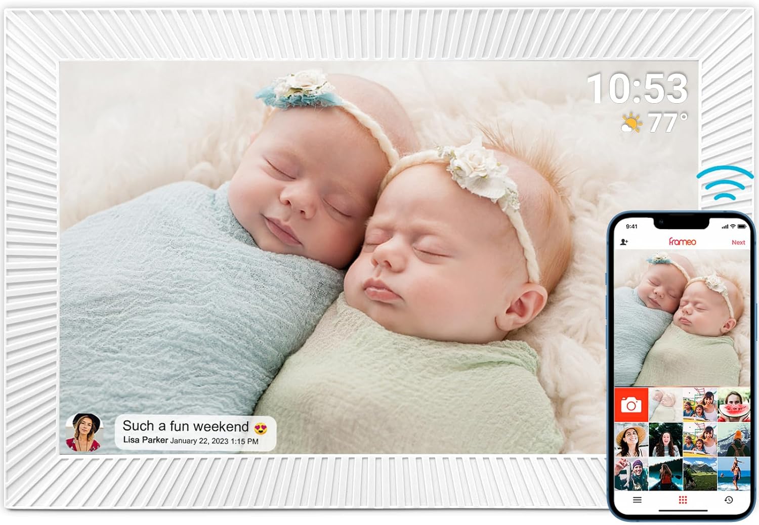 Innovative Digital Photo Frame, Premium 10.1 Inch Smart WiFi Digital Picture Fra...