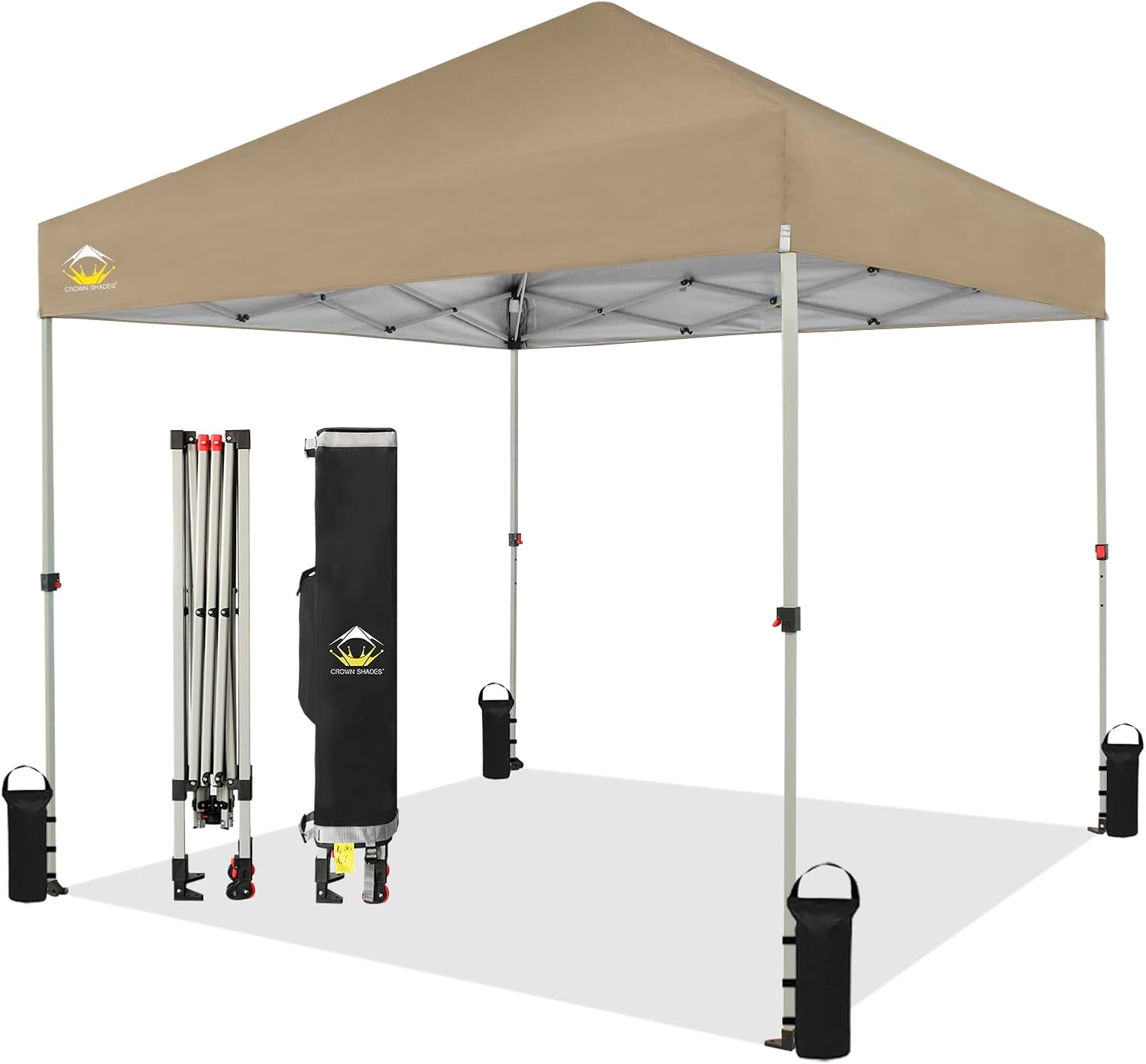 CROWN SHADES Pop Up Canopy, Special 8x8 Beach Tent with One Push Setup, High-Qua...