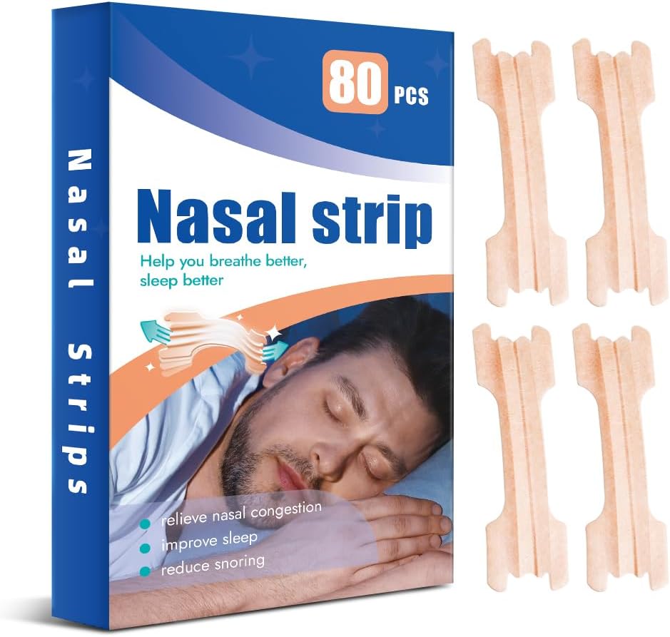 Nasal Strips 80 Pieces, Special Nose Strips for Breathing, Innovative Blocked No...