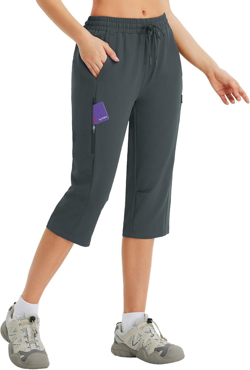 High-Quality Baleaf Women's Long Shorts, Special Capri Hiking Cargo Shorts Light...