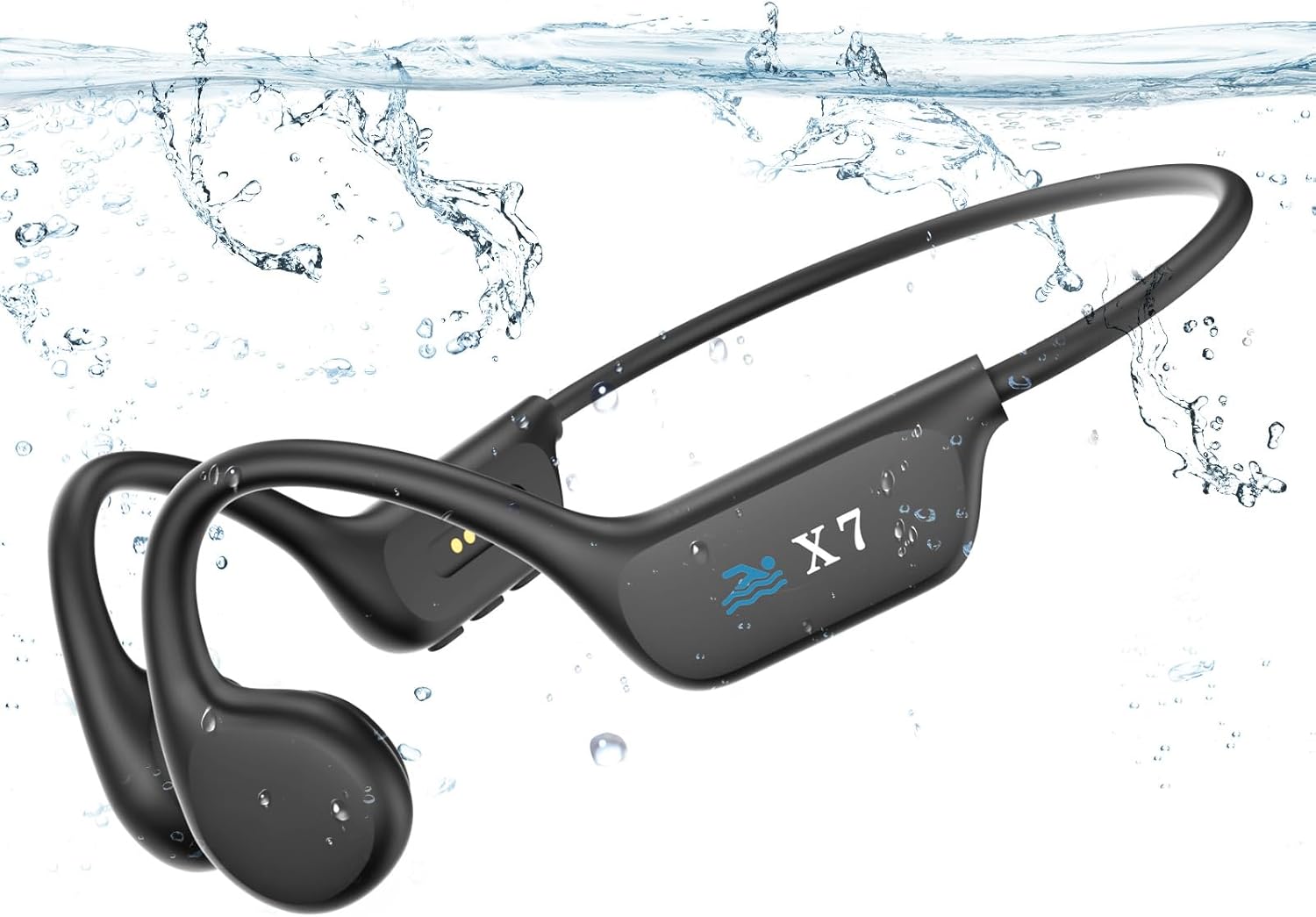 Guudsoud Bone Conduction Swimming Headphones - Bluetooth 5.3 IP68 Waterproof Wit...