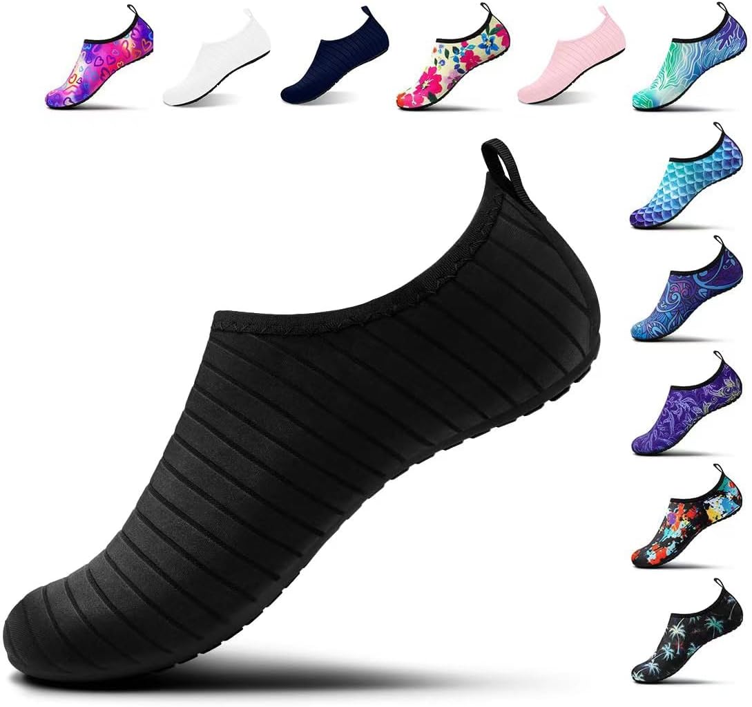Steppli Water Shoes Swim Aqua Shoes for Men Women 9/9.5 UK Black