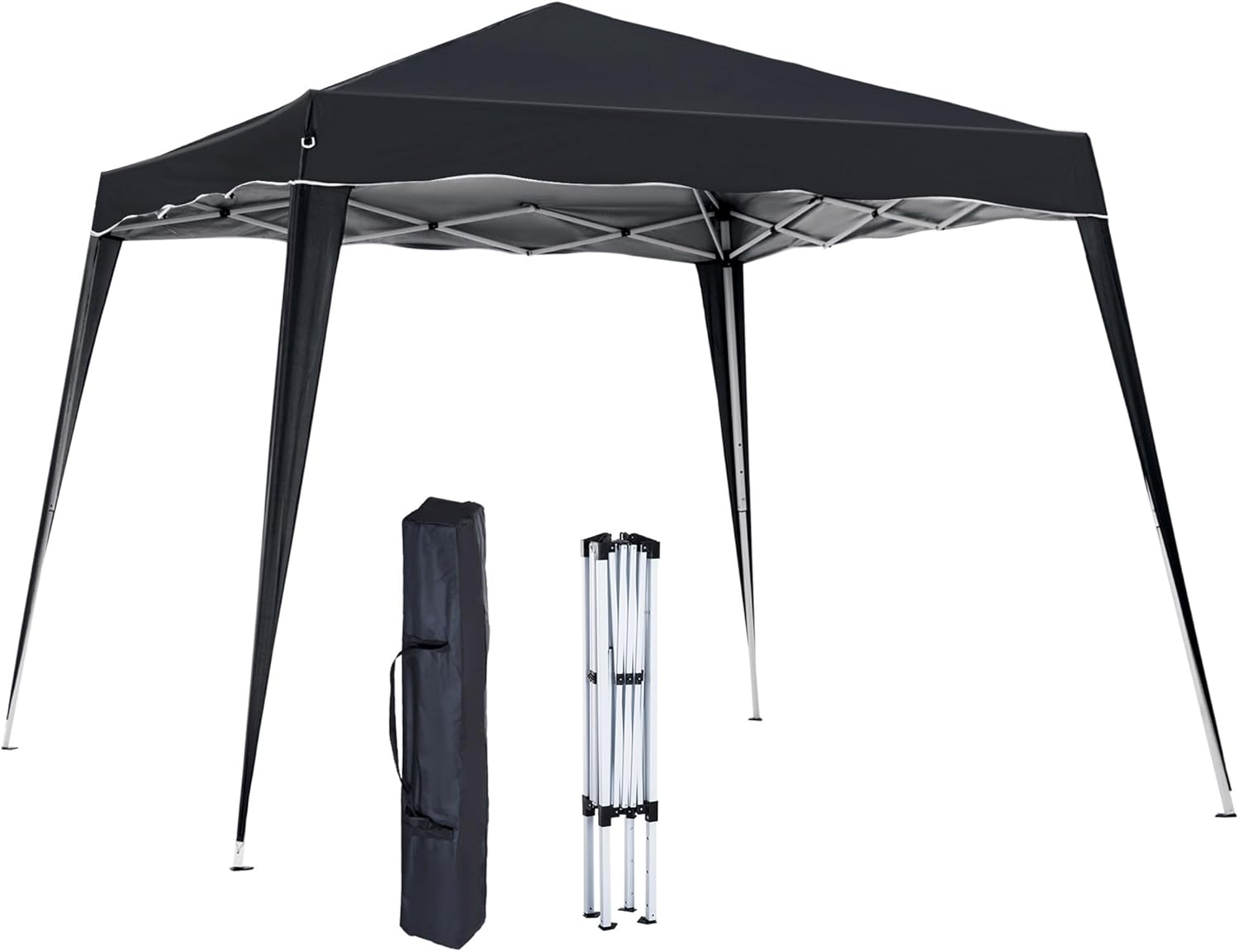 Outsunny 3 M x 3 M Base/ 2.5 M x 2.5 M Top Pop Up Gazebo, One Person Setup Insta...
