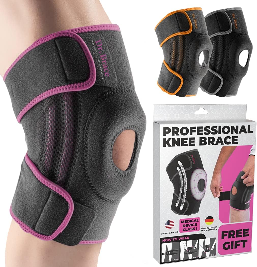 DR. BRACE ELITE Knee Brace with Side Stabilizers & Patella Gel Pads for Maximum...