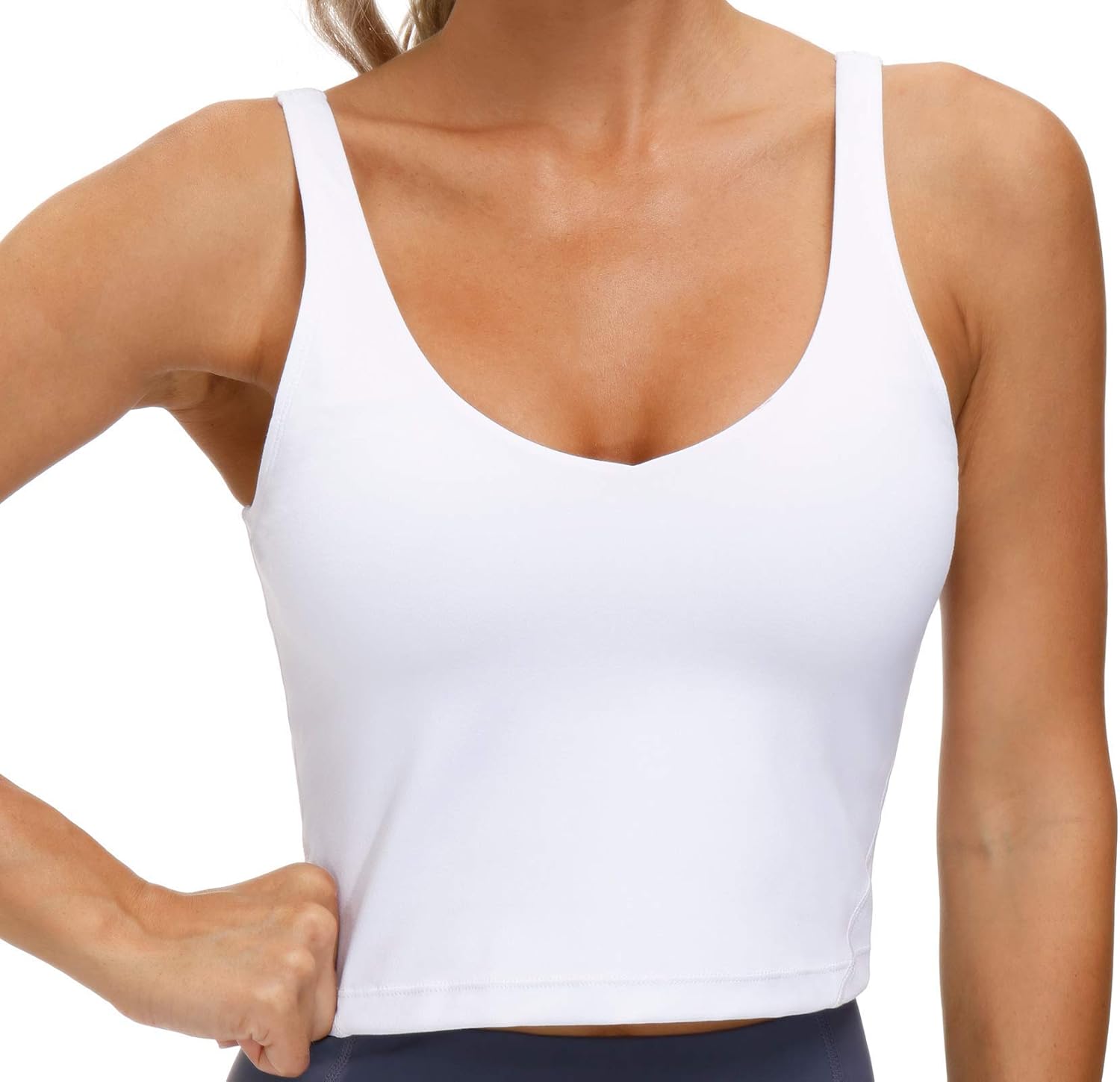 THE GYM PEOPLE Womens' Sports Bra Longline Wirefree Padded with Medium Support W...