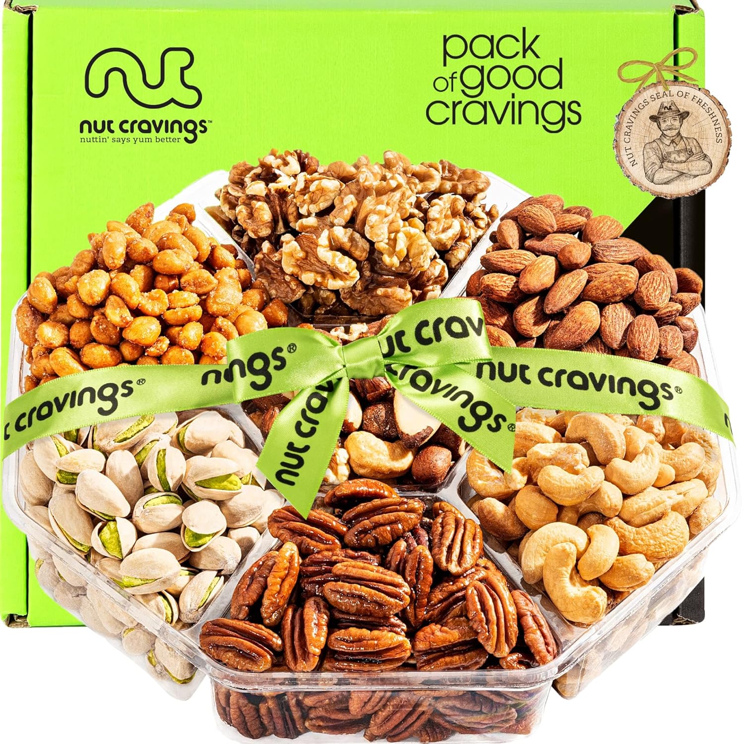Exclusive NUT CRAVINGS Gourmet Dad Treats, Special Mixed Nuts Gift Basket with G...
