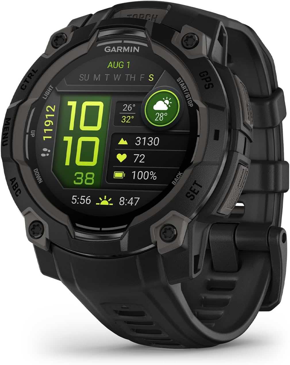 Garmin Instinct® 3 45mm, AMOLED Display, Rugged Outdoor GPS Smartwatch, Metal-Re...