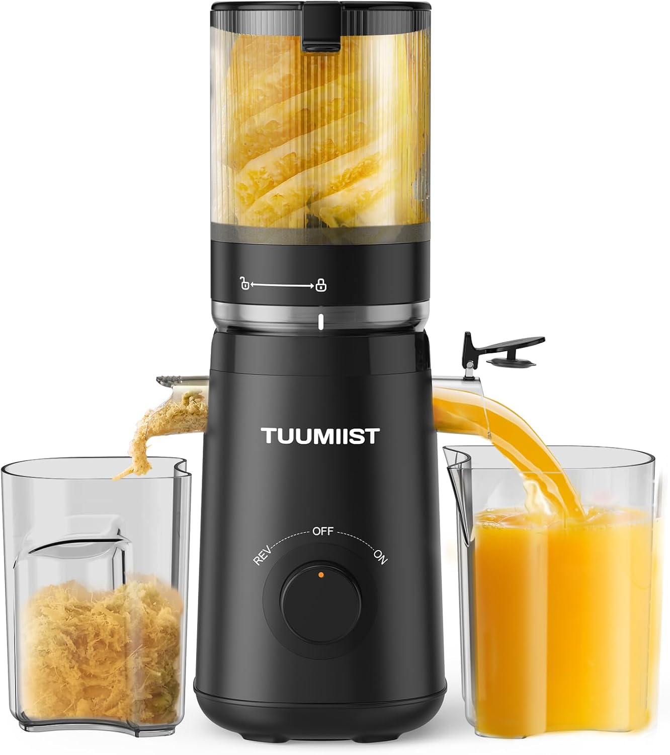 Juicer Machines, TUUMIIST Cold Press Juicer with 5.3" Extra Large Feed Chute Fit...