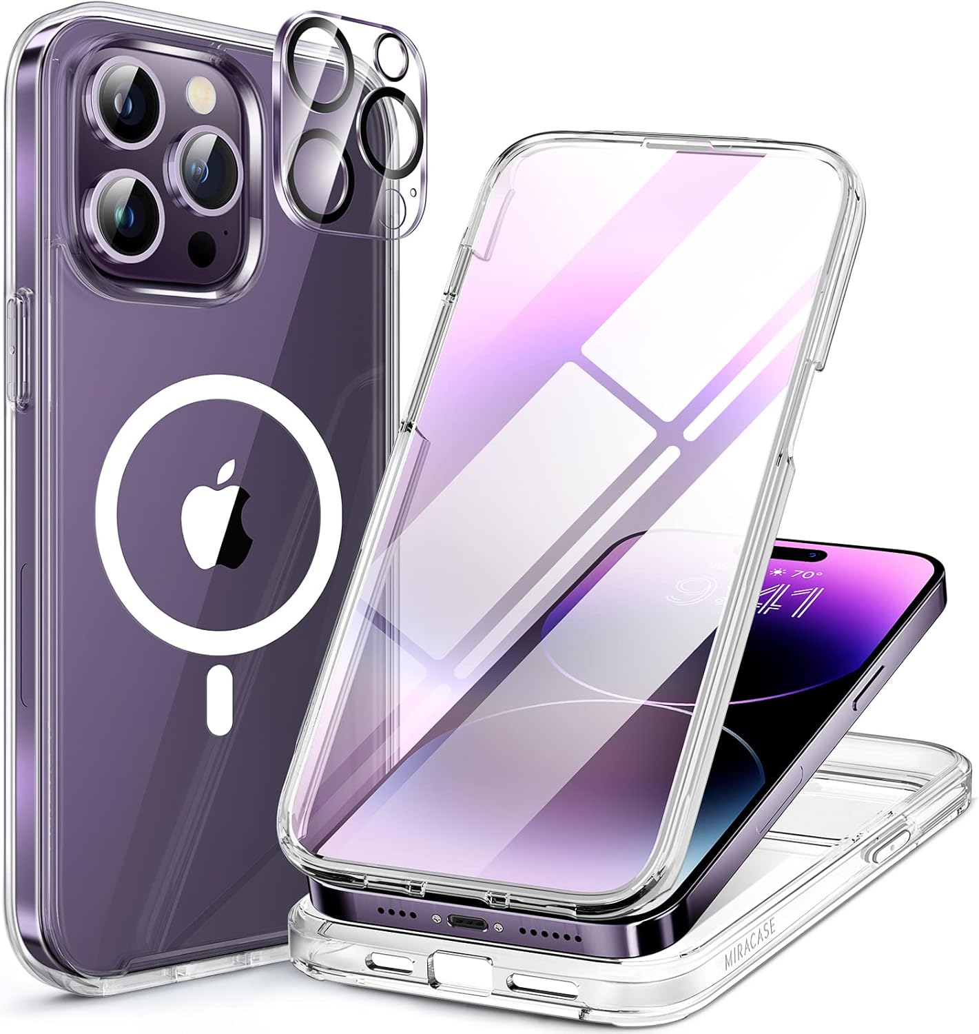 Premium Miracase Magnetic Case for iPhone 14 Pro, High-Quality Full Body Bumper...