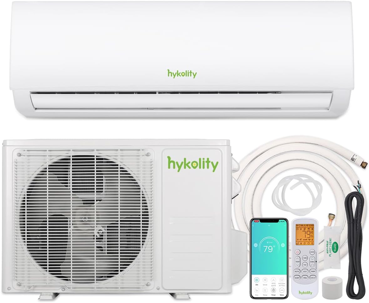 Wifi Enabled 9,000 BTU Mini Split Air Conditioner & Heater, 19 SEER2 115V Split...