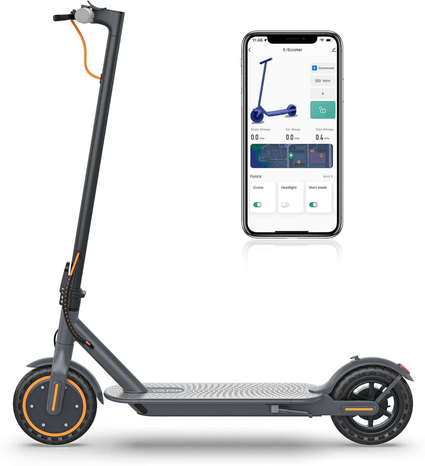 VOLPAM Electric Scooter, 300W/500W Motor, 12/19/22/27 Mile Range, Folding E-Scoo...
