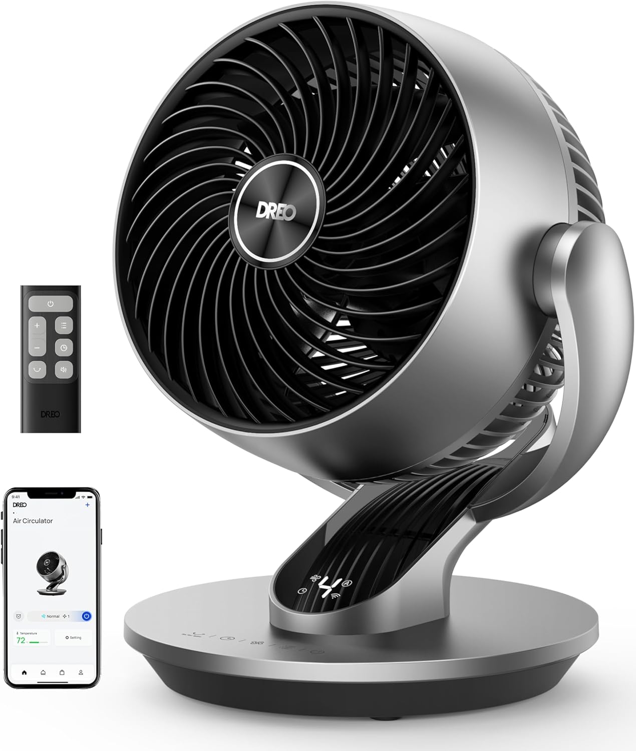 Dreo Smart Table Fan for Bedroom, 28dB Silent Air Circulator Fan with Remote, 7...