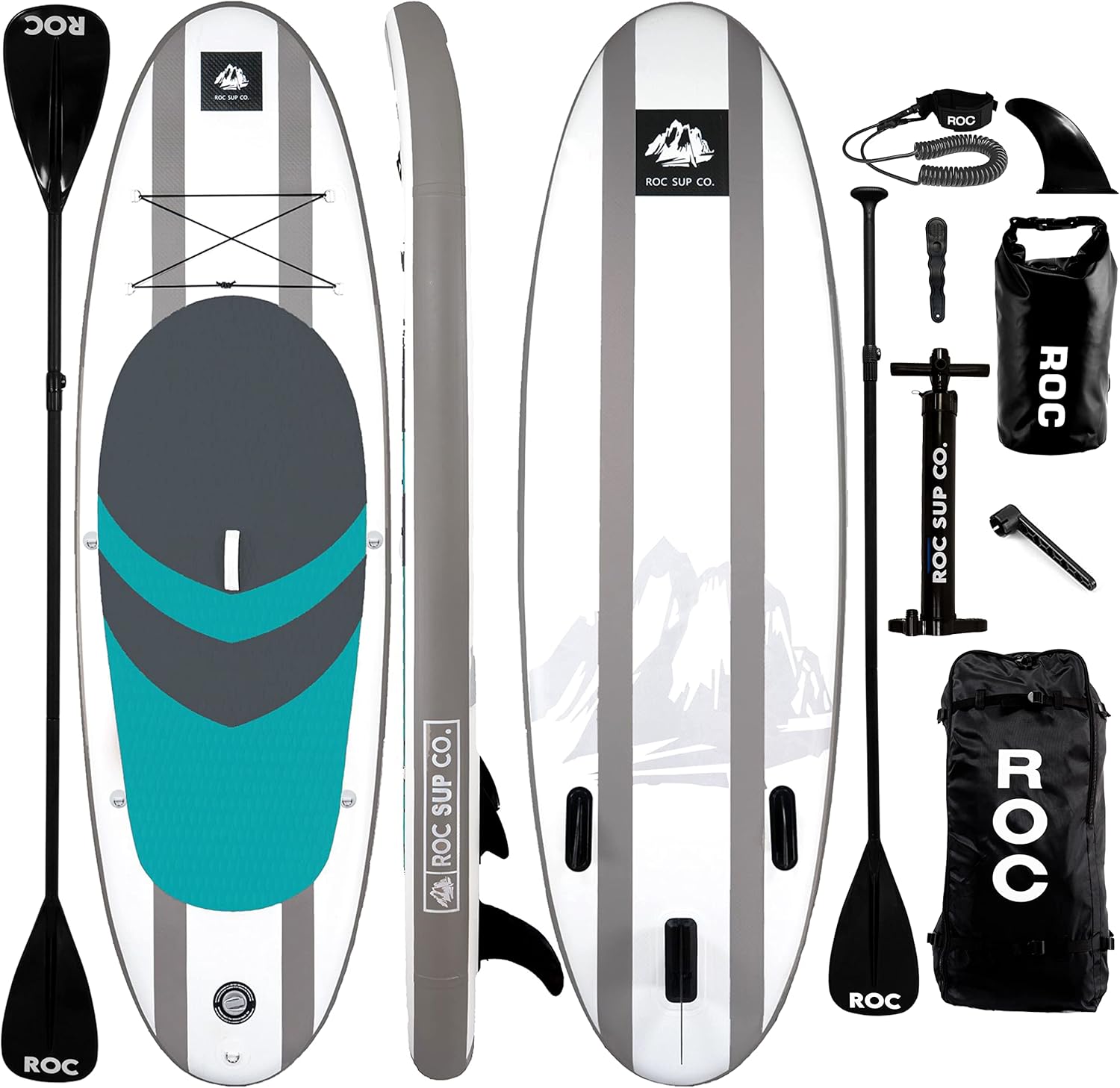 Roc Inflatable Stand Up Paddle Boards with Premium SUP Paddle Board Accessories,...