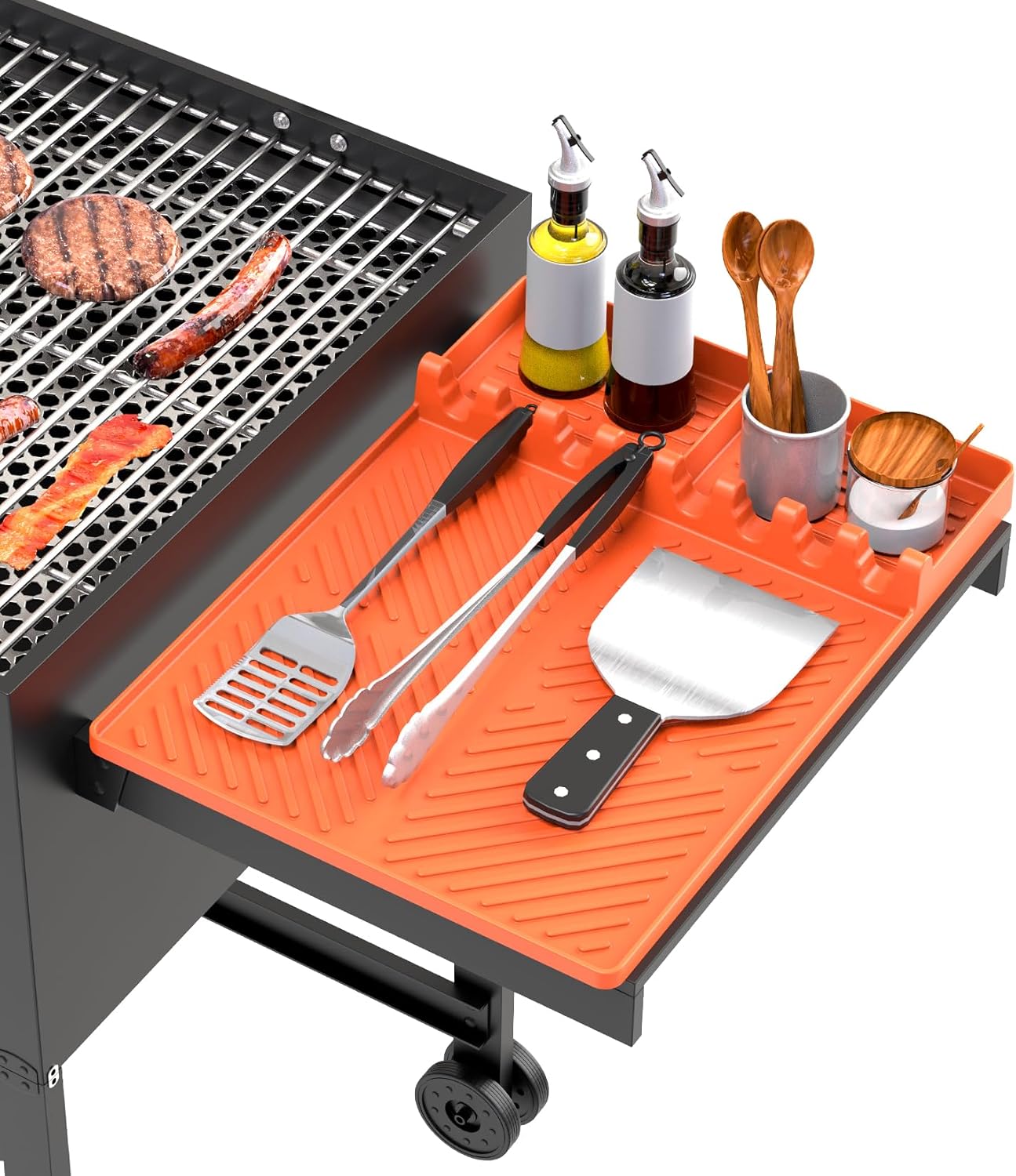 Silicone Grill Mat Compatible with Blackstone, Silicone Griddle Tools Mat with D...
