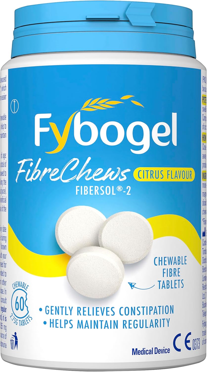 Fybogel Fibrechews Citrus - Fibre Chews, Citrus, 60 Tablets, Effective Constipat...