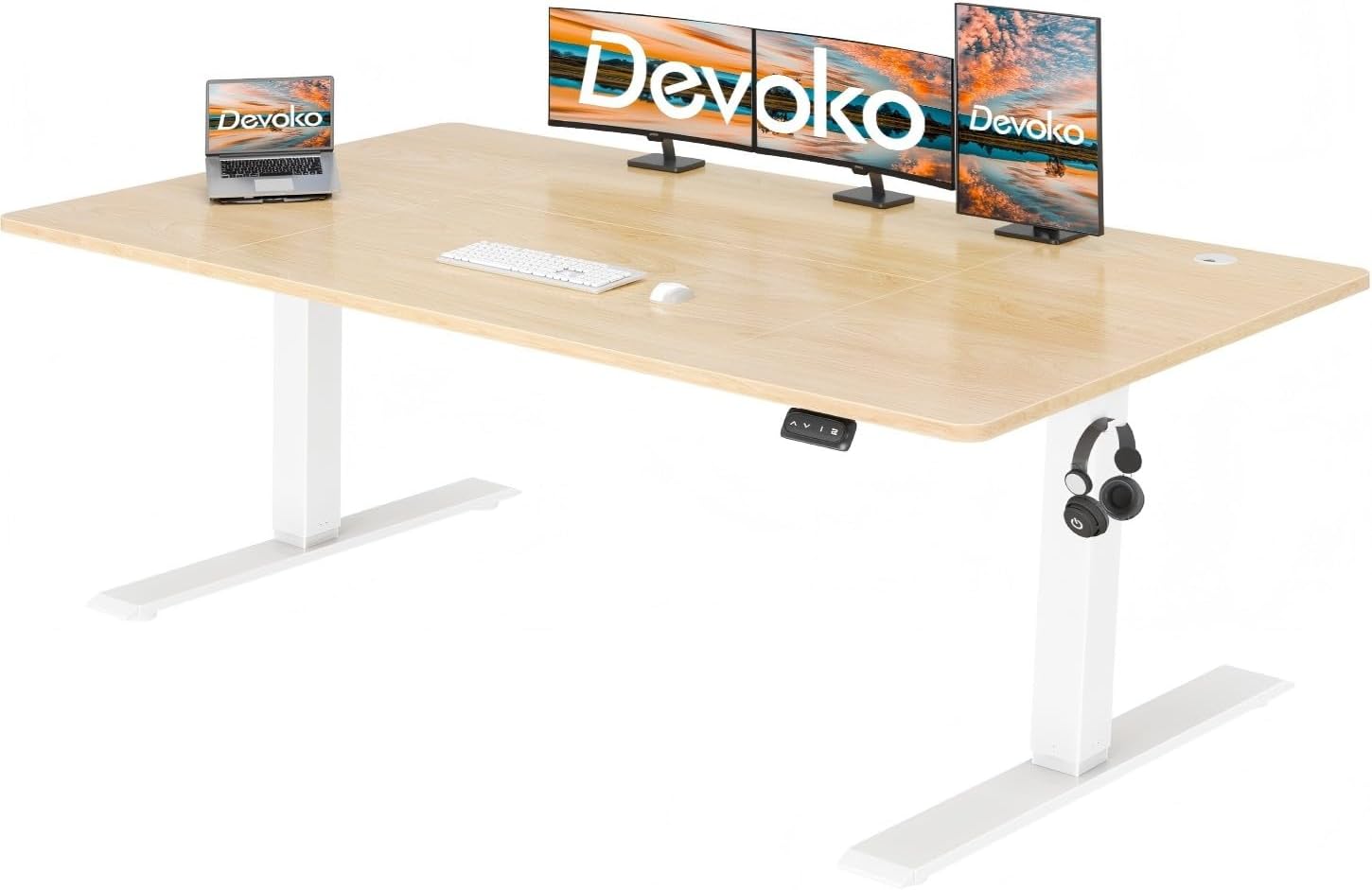 Devoko Electric Standing Desk 160x70cm, Height Adjustable Desk Ergonomic Stand u...