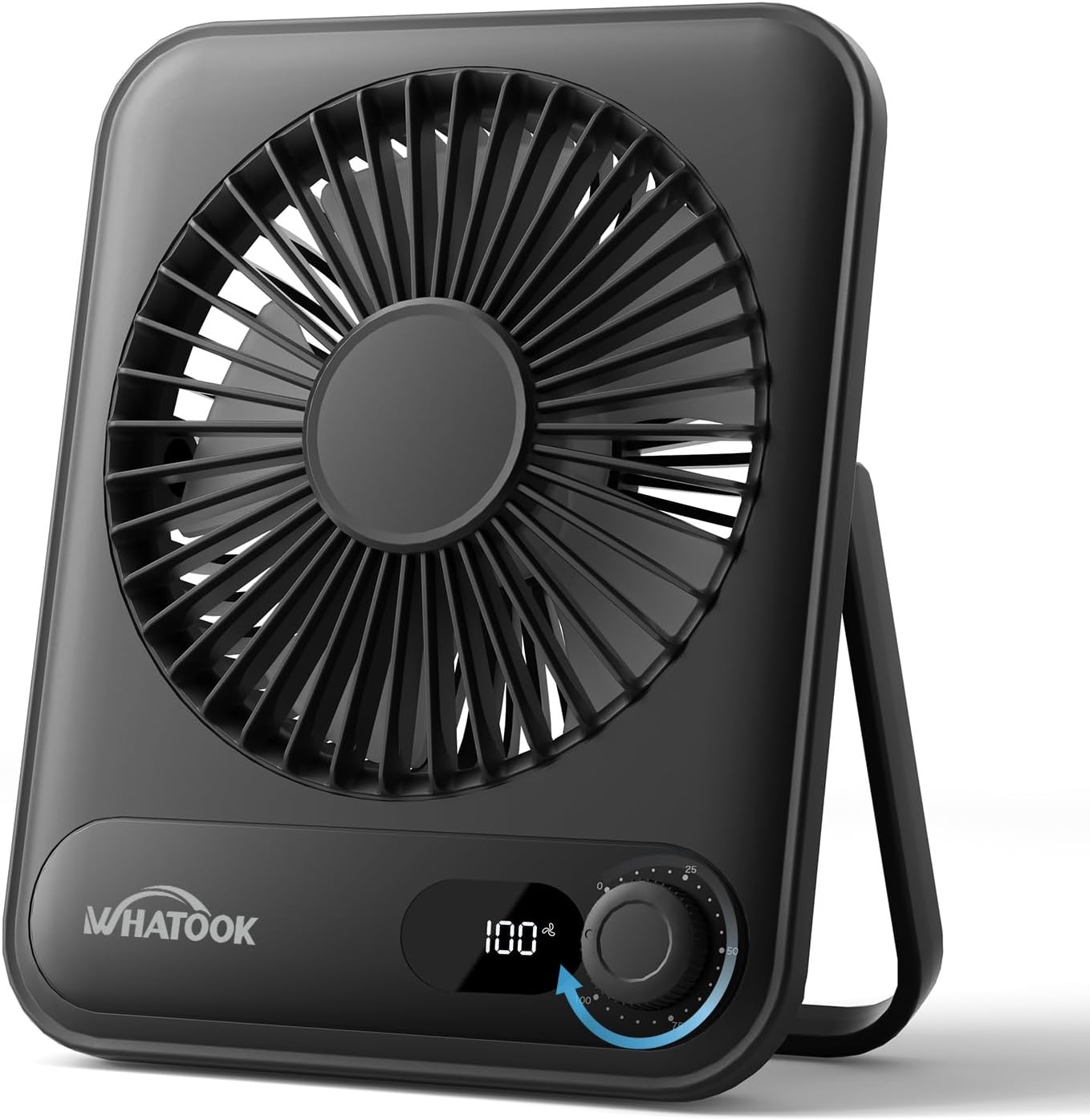 Premium WHATOOK Desk Fan, Versatile USB Fan with Quiet 1-100 Speeds, Sustainable...