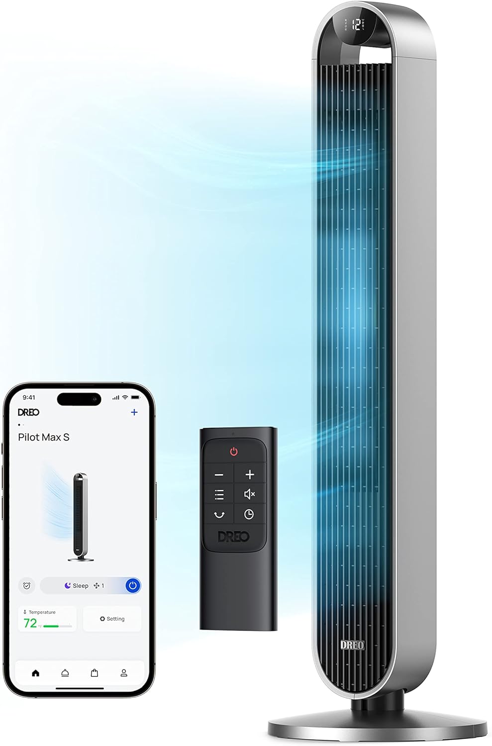 Dreo 42 Inch Pilot Max Smart Tower Fan, 25dB Quiet...