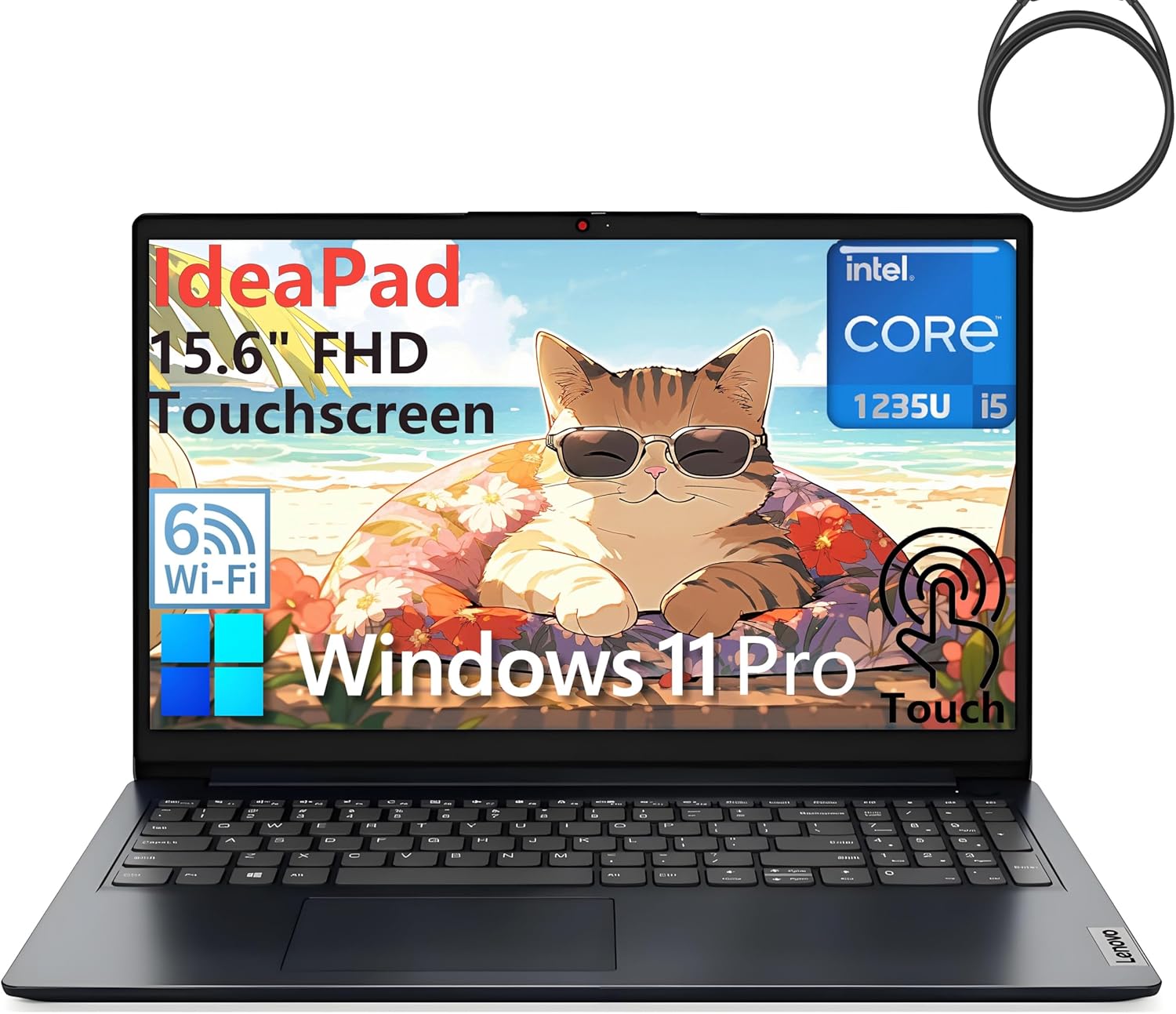 Lenovo Ideapad Laptop, 15.6" Touchscreen FHD Computer, Intel 10-Core i5-1235U (B...