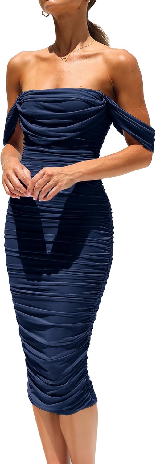 PRETTYGARDEN Women's Dress, Unique Summer Off The Shoulder Dress, Special Sleeve...