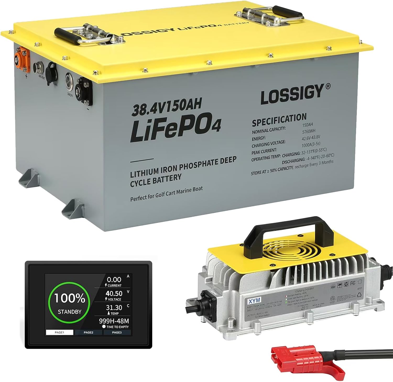 High-Performance LOSSIGY Lithium Golf Cart Battery, Powerful Golf Cart Battery W...